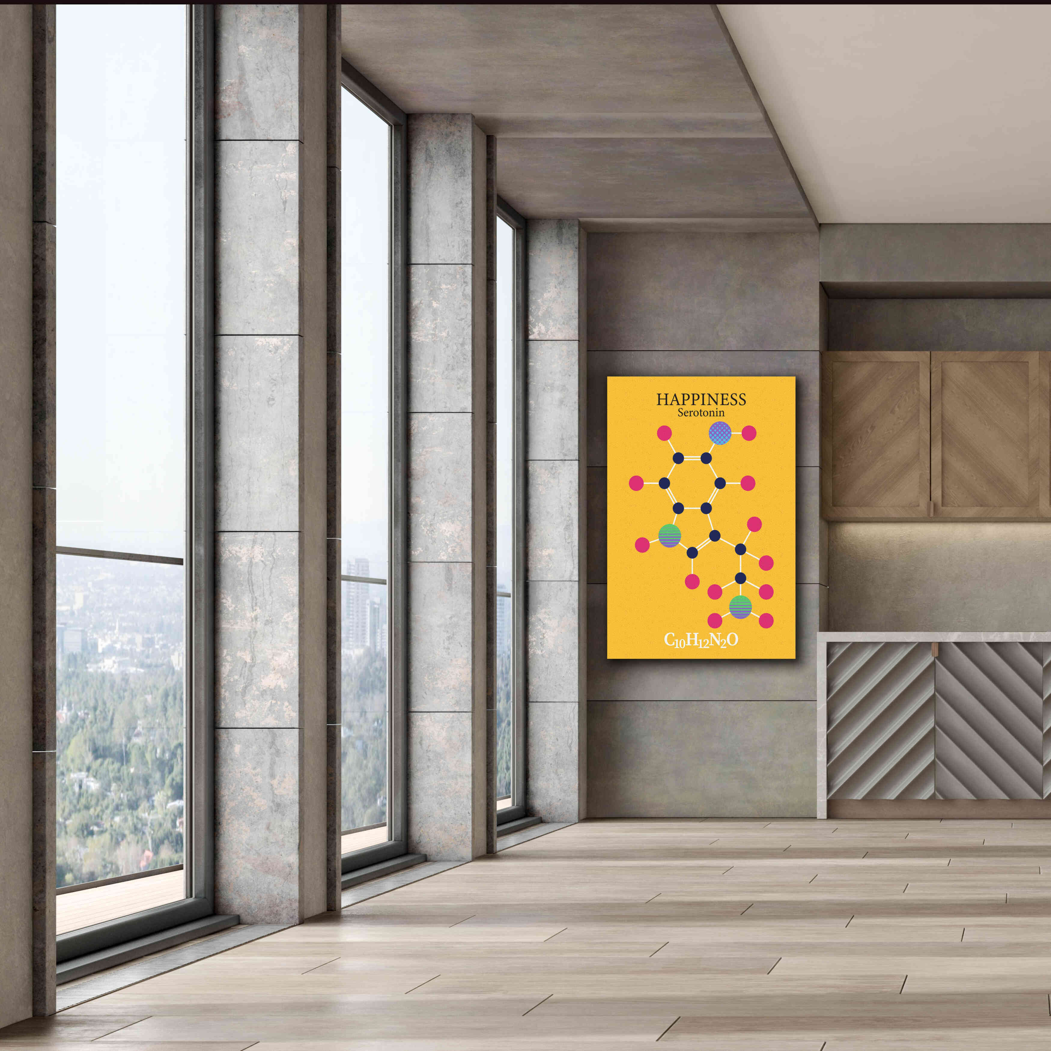 'Serotonin Molecule 2' by Epic Portfolio, Giclee Canvas Wall Art,40x60