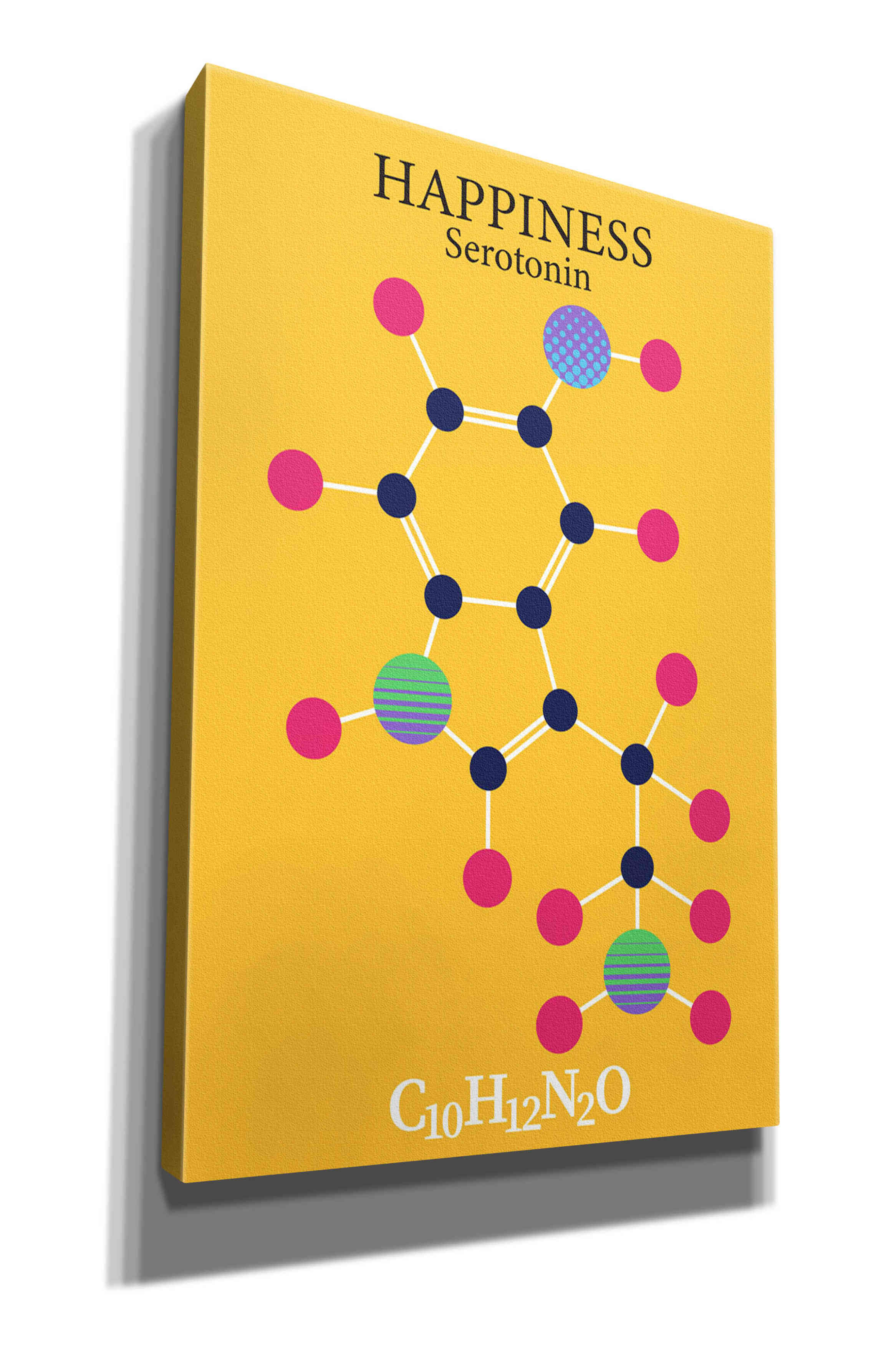 'Serotonin Molecule 2' by Epic Portfolio, Giclee Canvas Wall Art