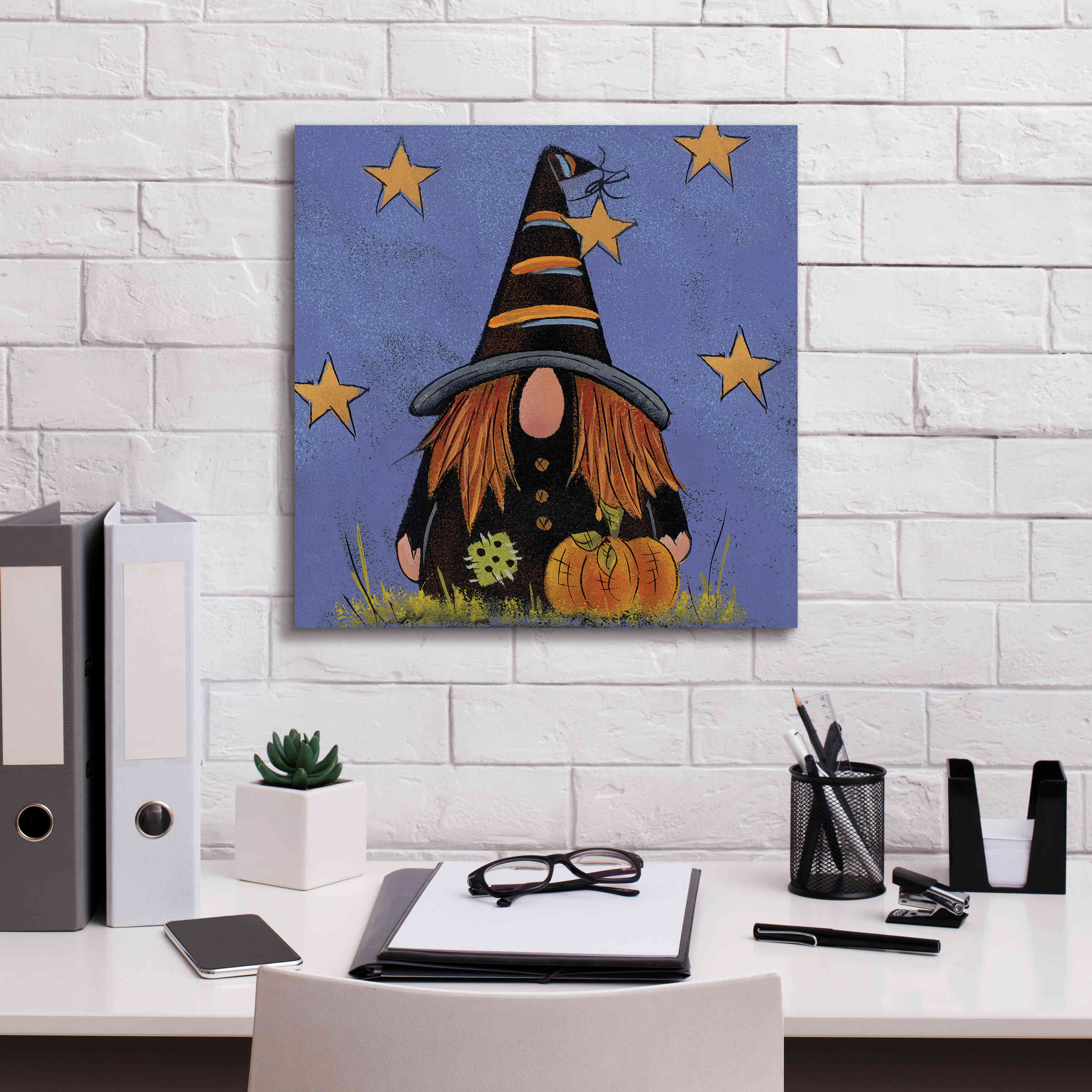 'Halloween Gnome' by Lisa Hilliker, Giclee Canvas Wall Art,18x18