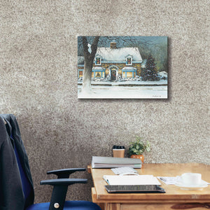 'Snow Softly Falling' by John Rossini, Giclee Canvas Wall Art,26x18