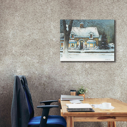 Image of 'Snow Softly Falling' by John Rossini, Giclee Canvas Wall Art,34x26