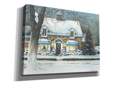 'Snow Softly Falling' by John Rossini, Giclee Canvas Wall Art