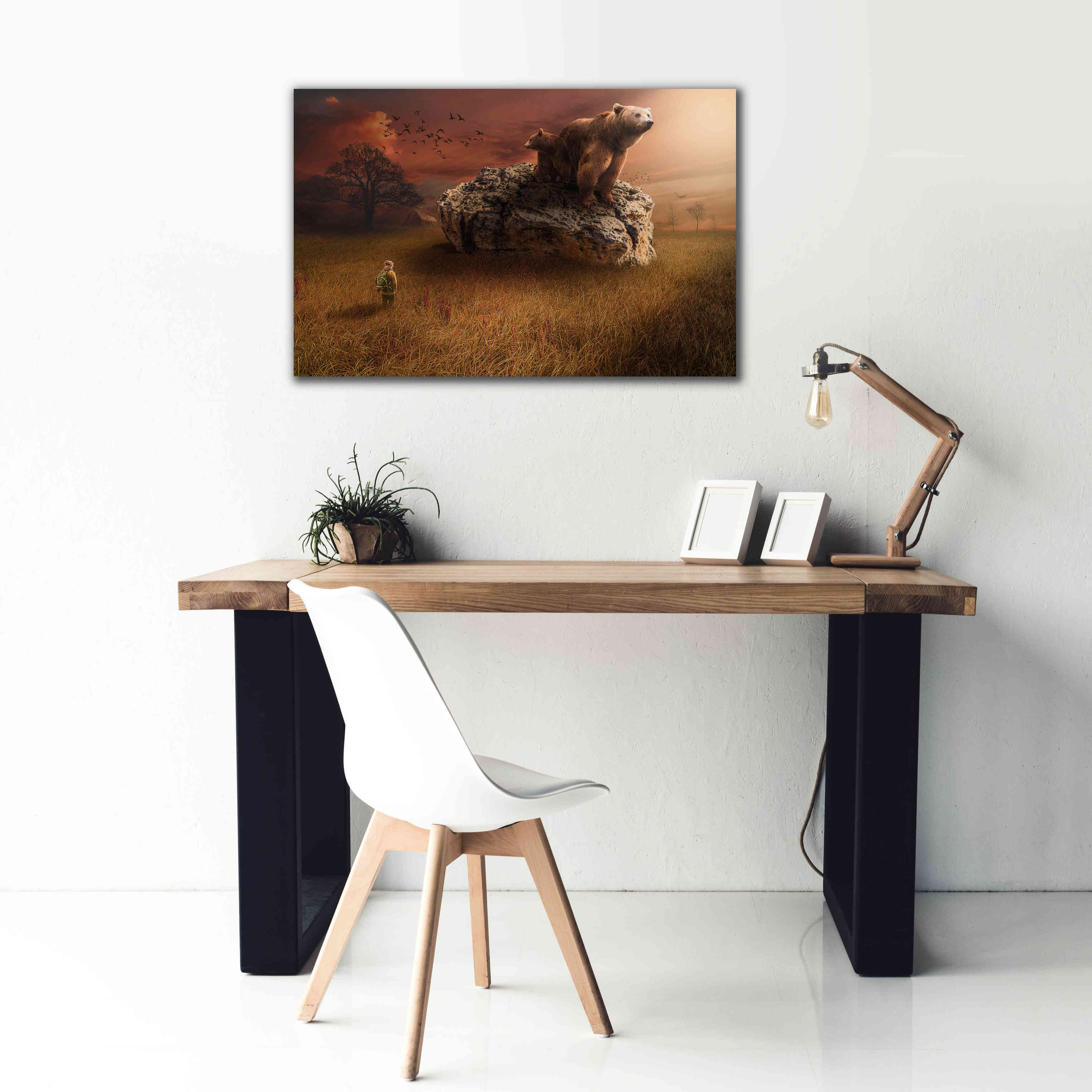 'Bear With Me' by Alan, Giclee Canvas Wall Art,40x26