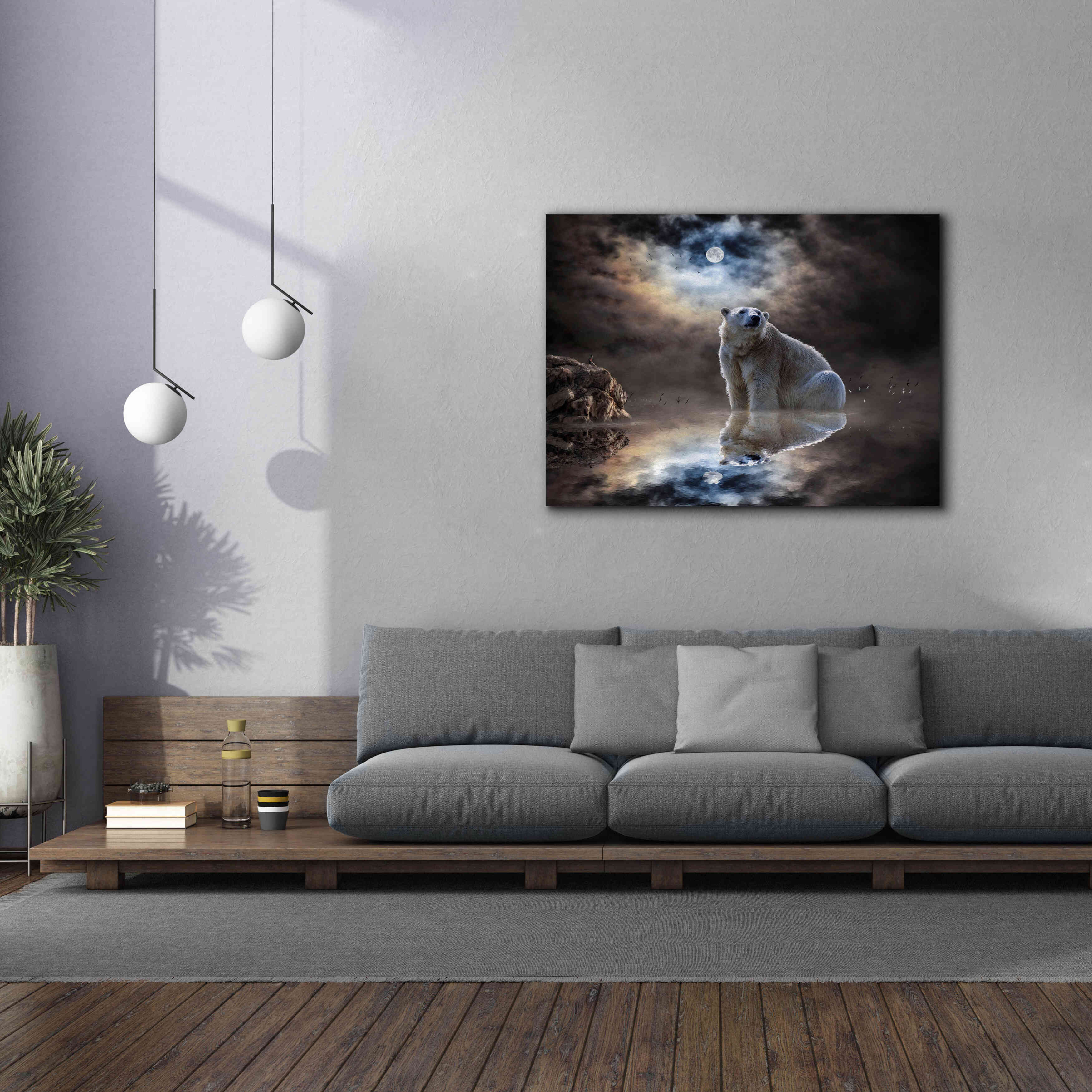 'Polar Bear Reflections' by Alan, Giclee Canvas Wall Art,54x40