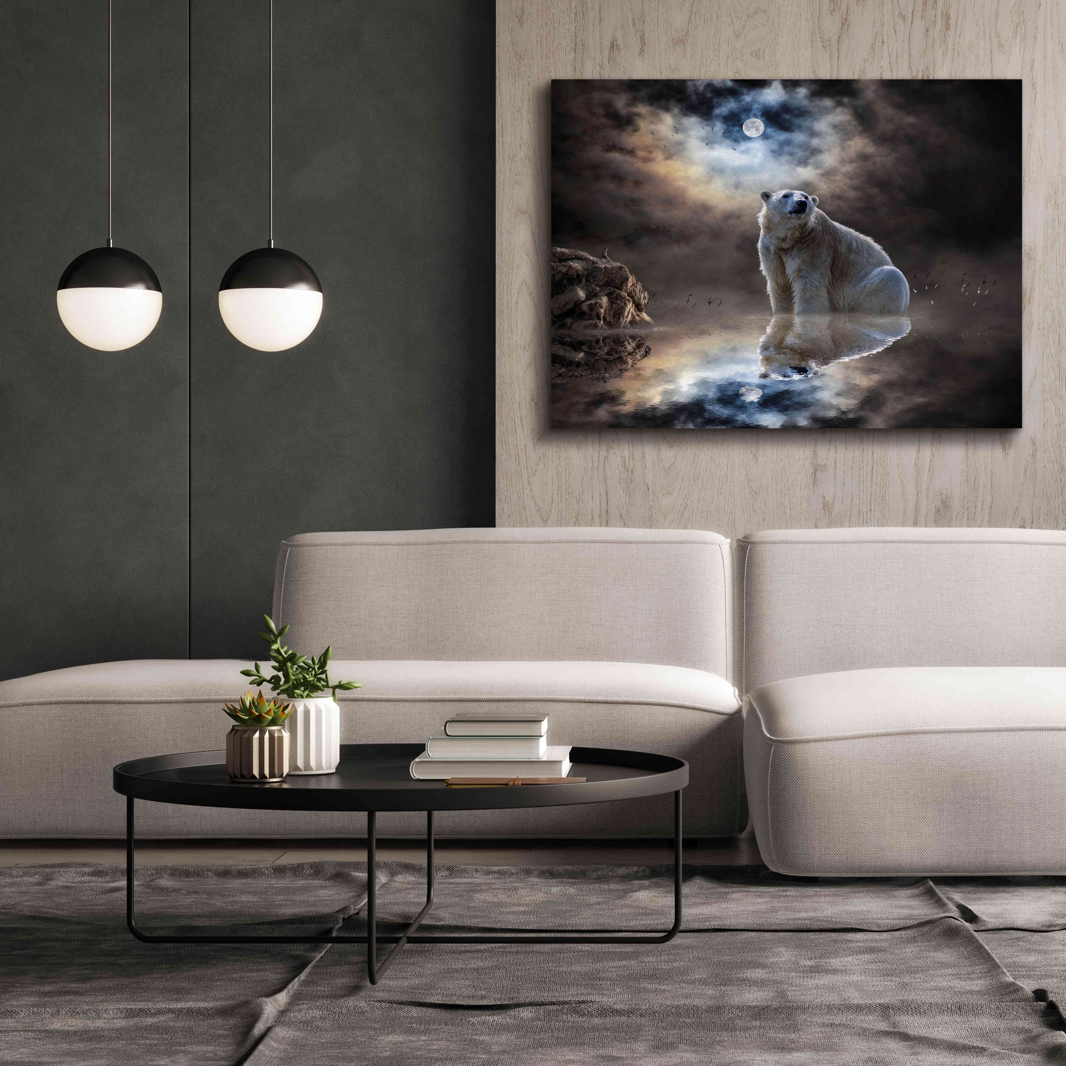 'Polar Bear Reflections' by Alan, Giclee Canvas Wall Art,54x40