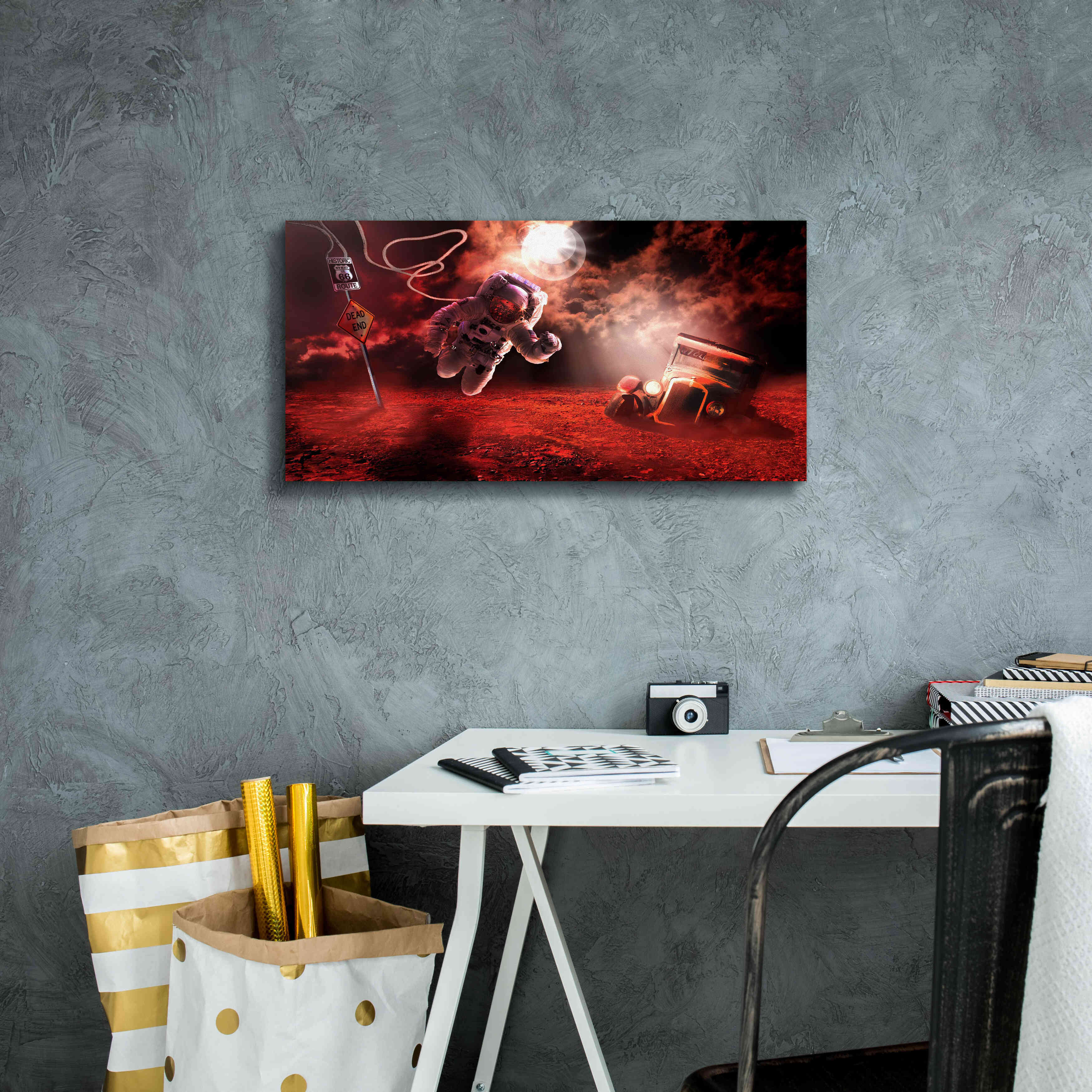 'Space Kicks on Route 66' by Alan, Giclee Canvas Wall Art,24x12