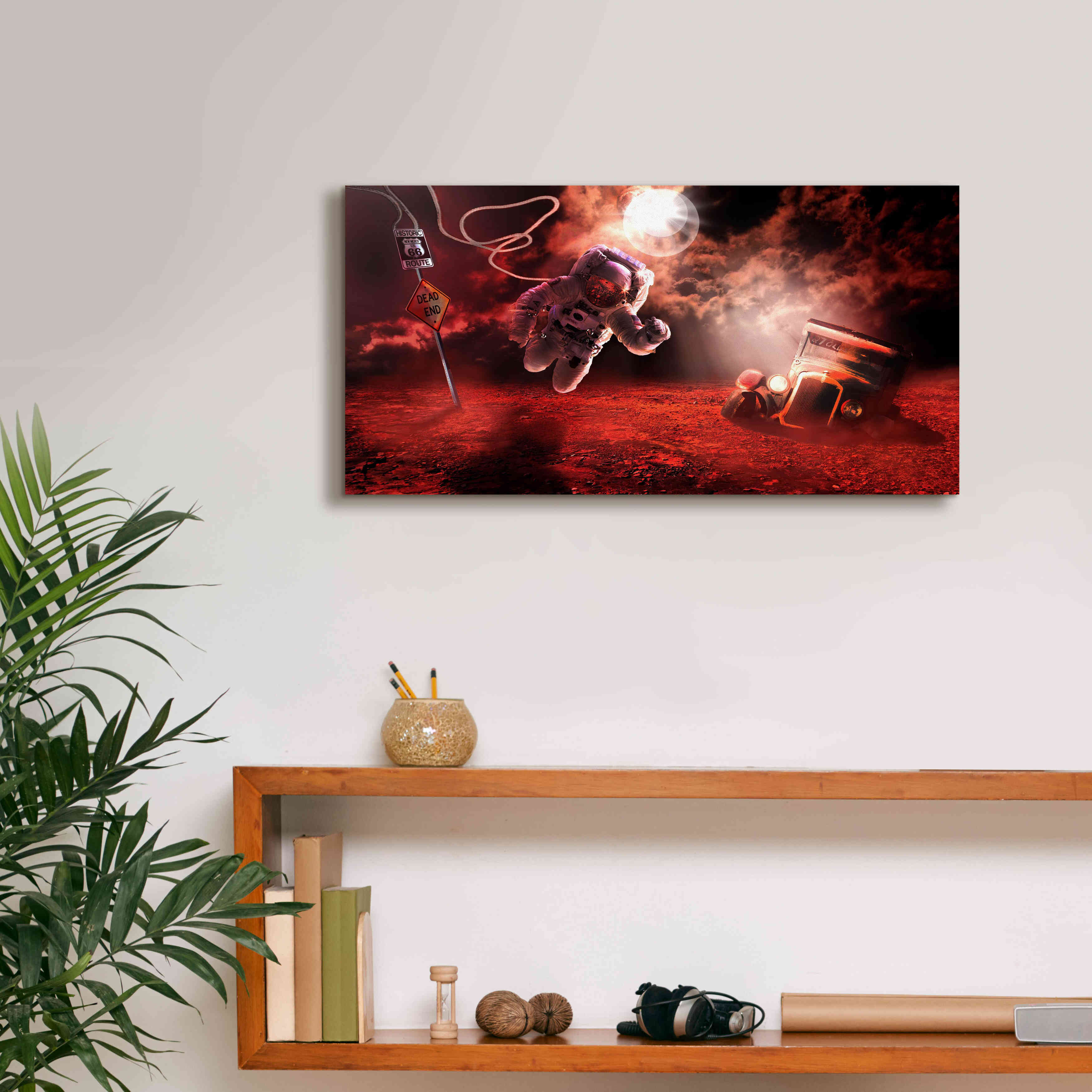 'Space Kicks on Route 66' by Alan, Giclee Canvas Wall Art,24x12