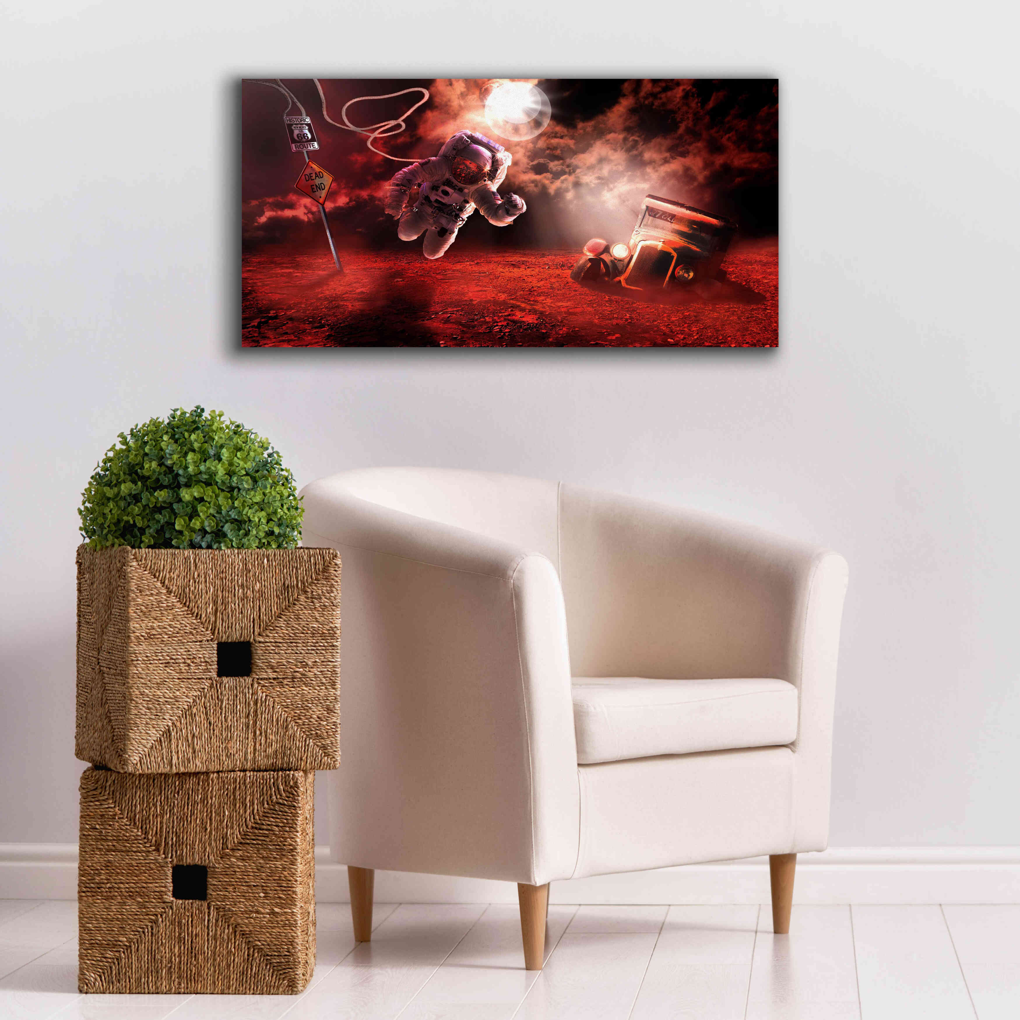 'Space Kicks on Route 66' by Alan, Giclee Canvas Wall Art,40x20