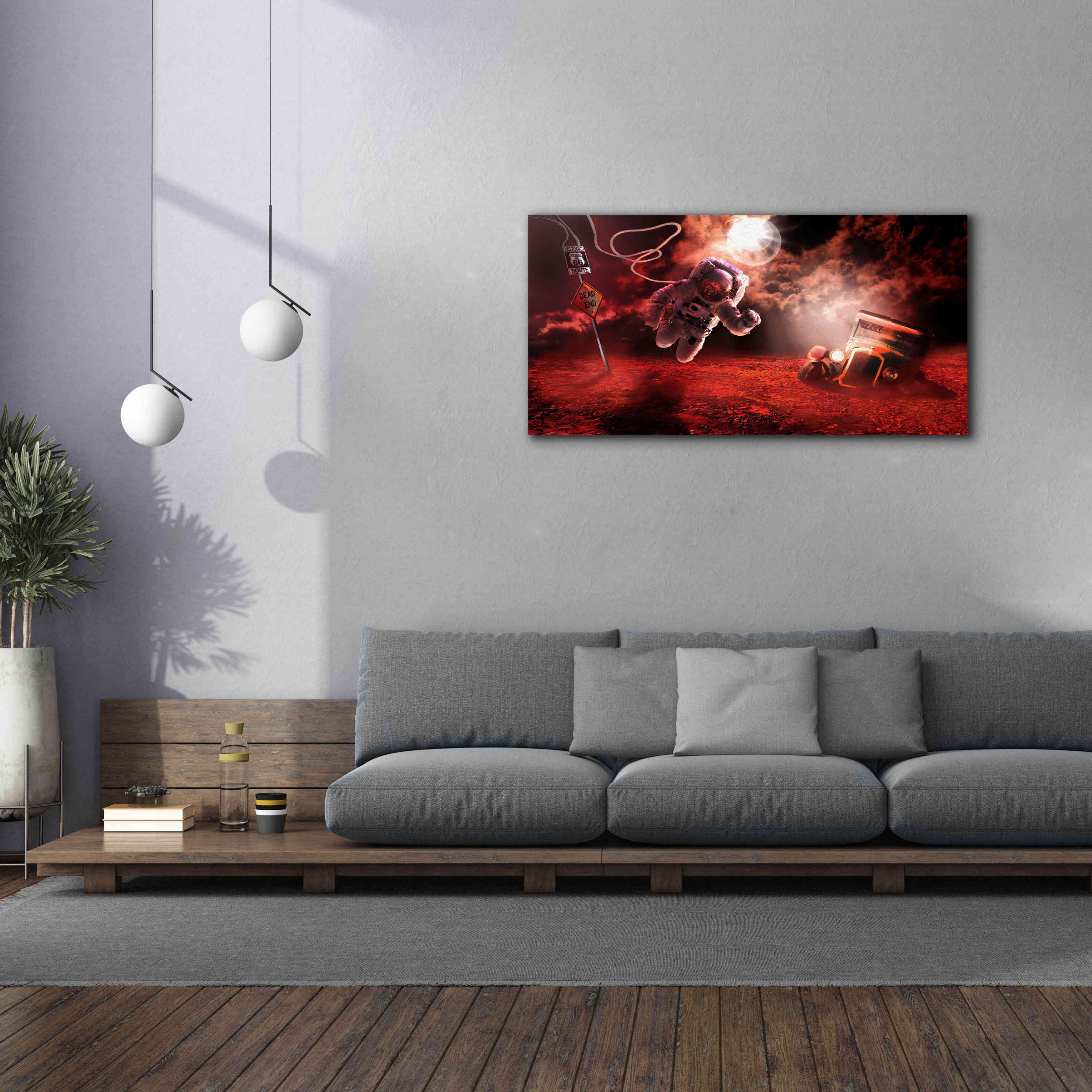 'Space Kicks on Route 66' by Alan, Giclee Canvas Wall Art,60x30