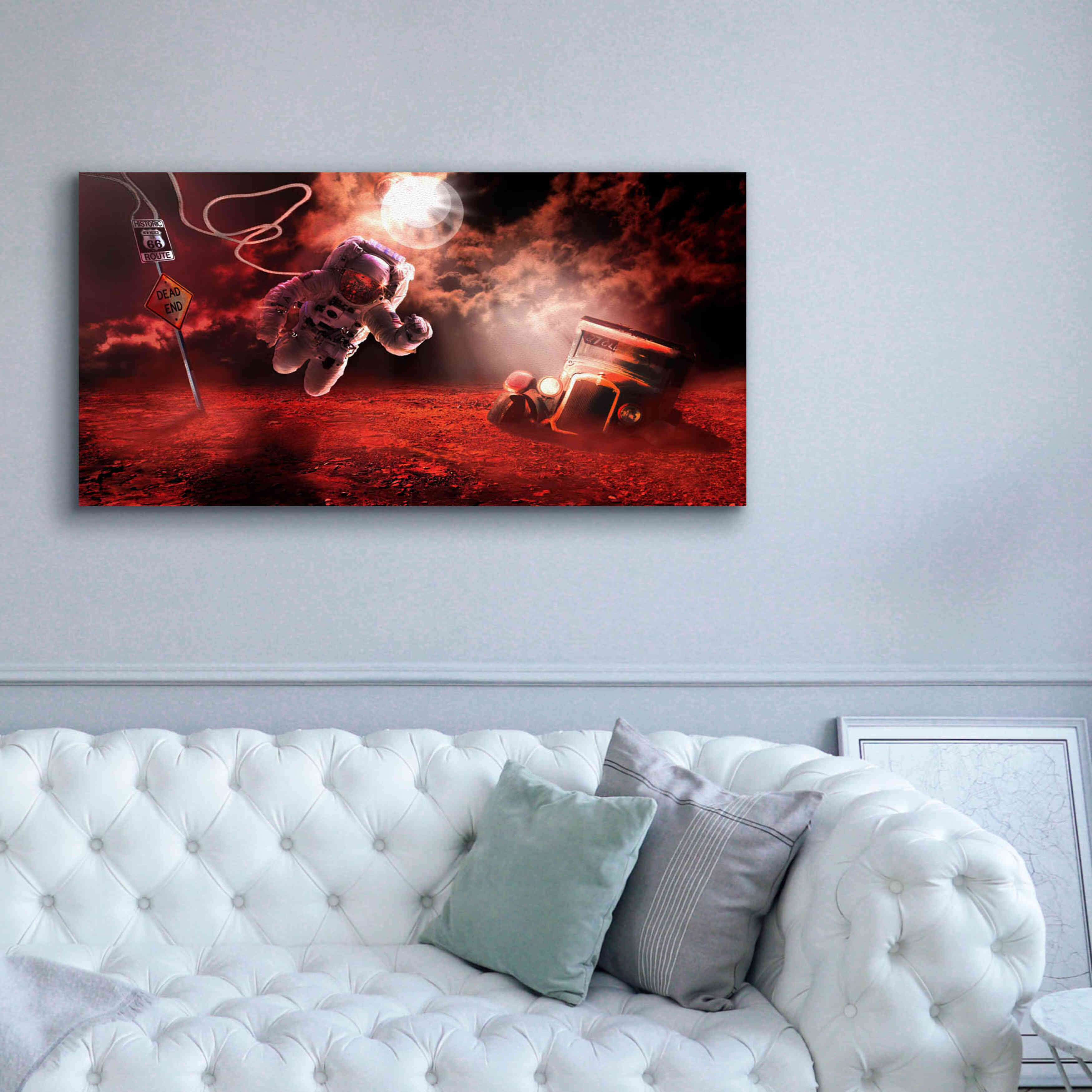 'Space Kicks on Route 66' by Alan, Giclee Canvas Wall Art,60x30