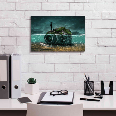 Image of 'Capturing Fish' by Alan, Giclee Canvas Wall Art,18x12