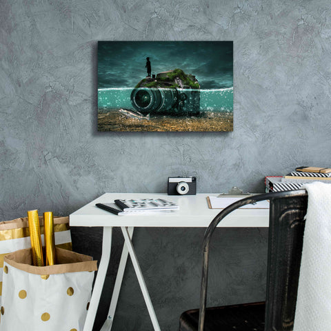 Image of 'Capturing Fish' by Alan, Giclee Canvas Wall Art,18x12