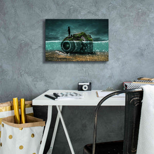 'Capturing Fish' by Alan, Giclee Canvas Wall Art,18x12