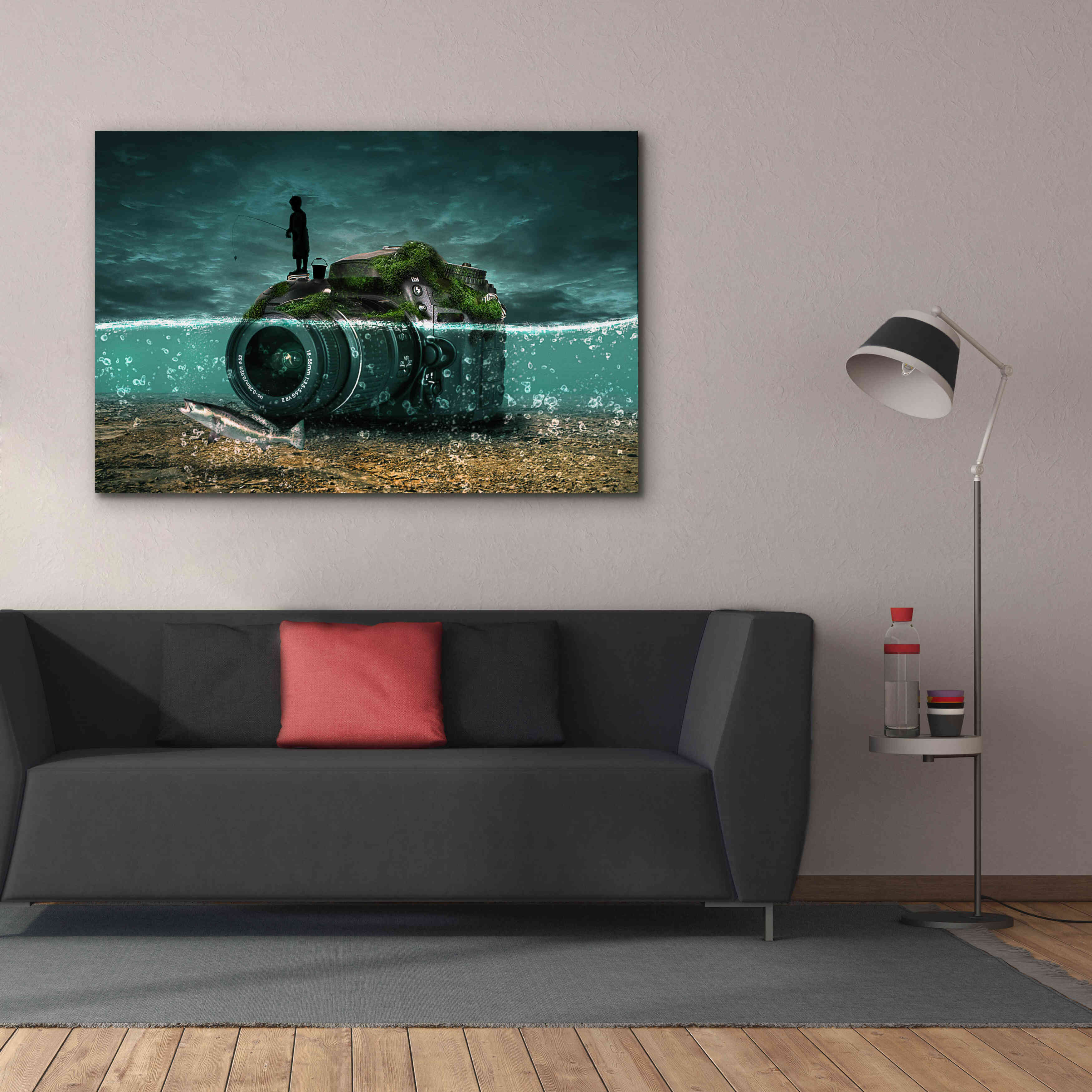 'Capturing Fish' by Alan, Giclee Canvas Wall Art,60x40