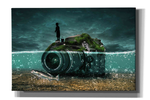 Image of 'Capturing Fish' by Alan, Giclee Canvas Wall Art