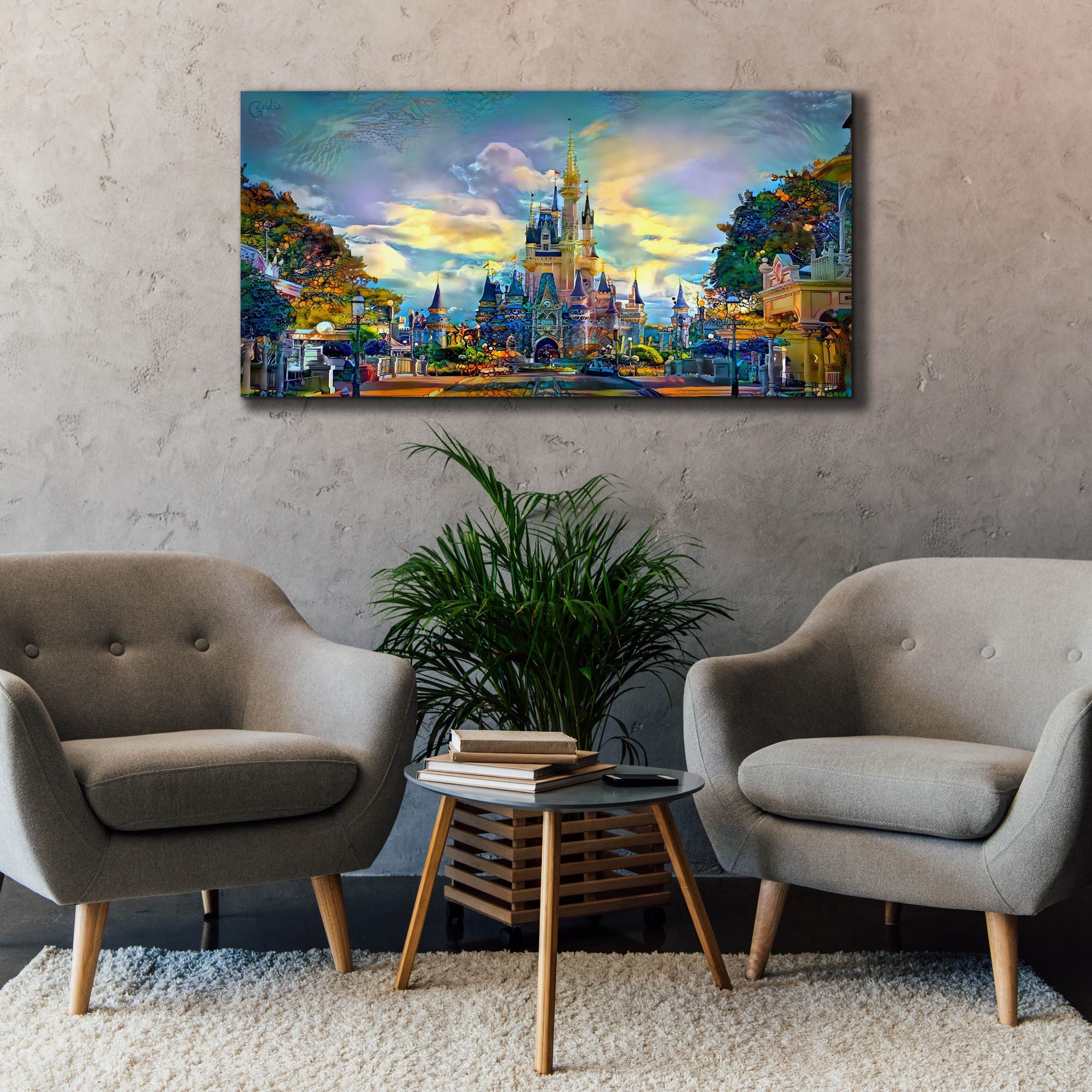 'Orlando Florida United States Castle' by Pedro Gavidia, Canvas Wall Art,60x30