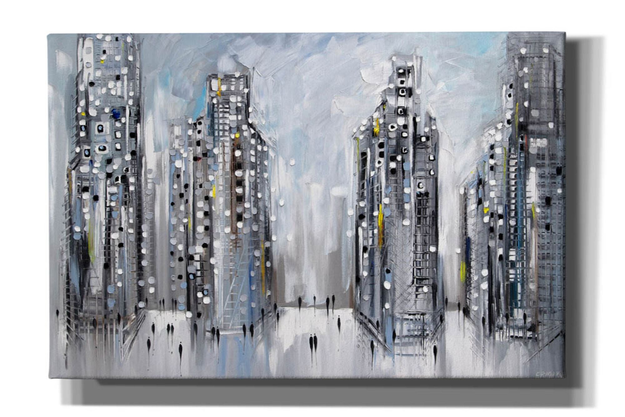 'City Street Scene' by Ekaterina Ermilkina, Canvas Wall Art