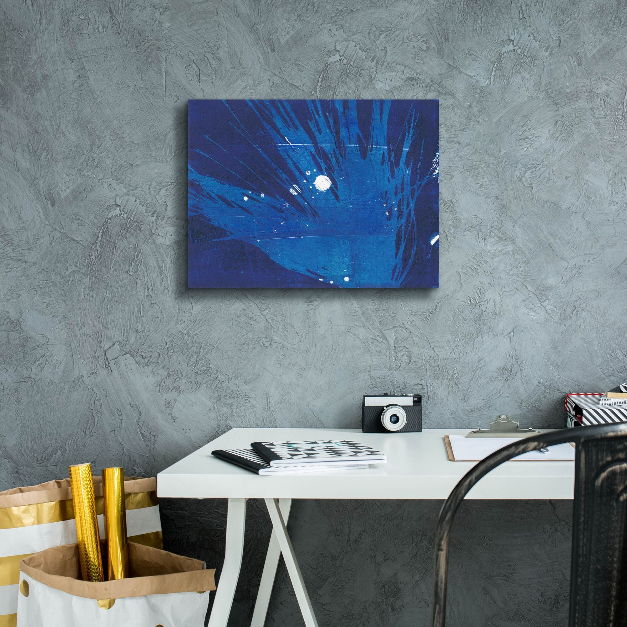 'Indigo Burst I' by Regina Moore, Canvas Wall Art,16 x 12