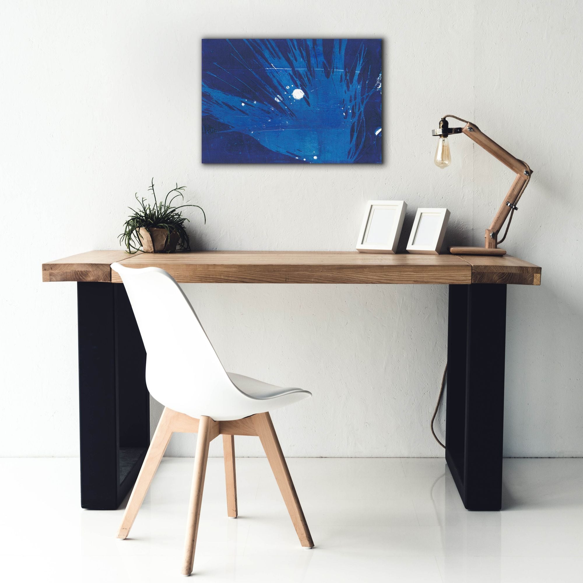 'Indigo Burst I' by Regina Moore, Canvas Wall Art,26 x 18