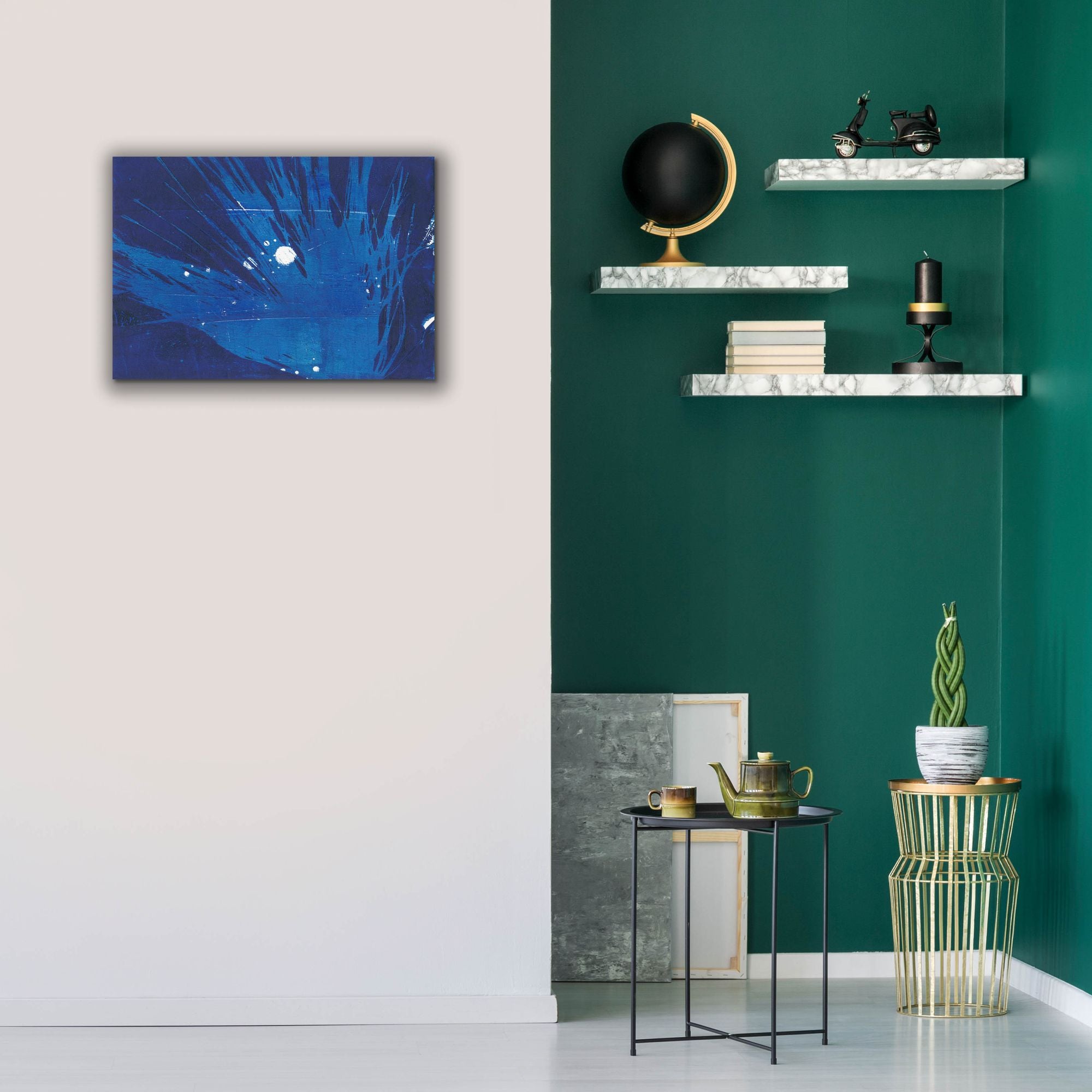 'Indigo Burst I' by Regina Moore, Canvas Wall Art,26 x 18