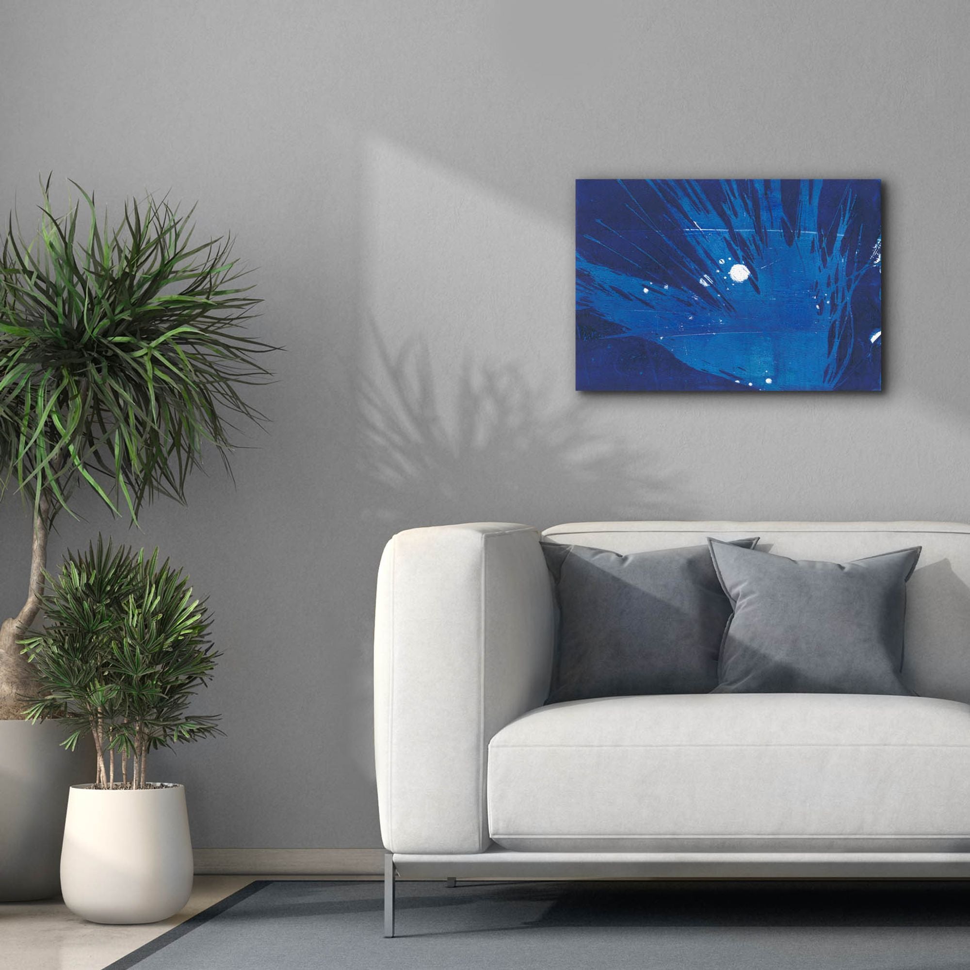 'Indigo Burst I' by Regina Moore, Canvas Wall Art,26 x 18