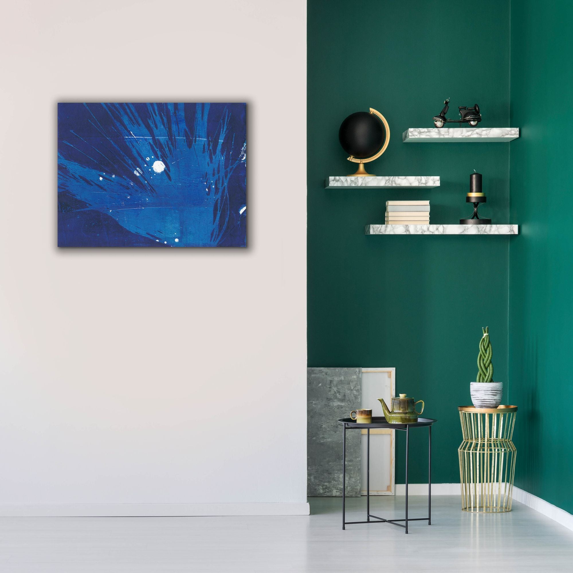 'Indigo Burst I' by Regina Moore, Canvas Wall Art,34 x 26
