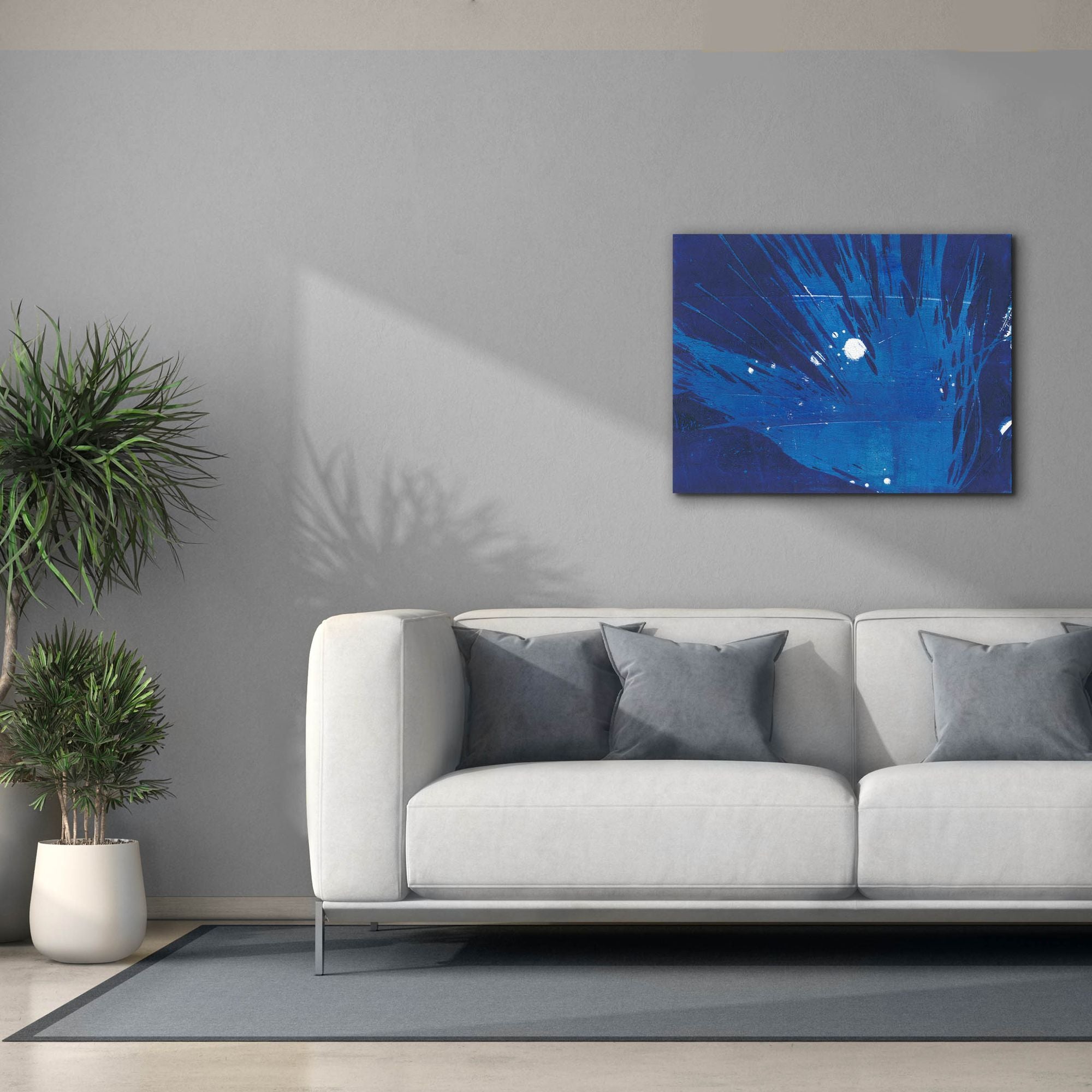 'Indigo Burst I' by Regina Moore, Canvas Wall Art,34 x 26