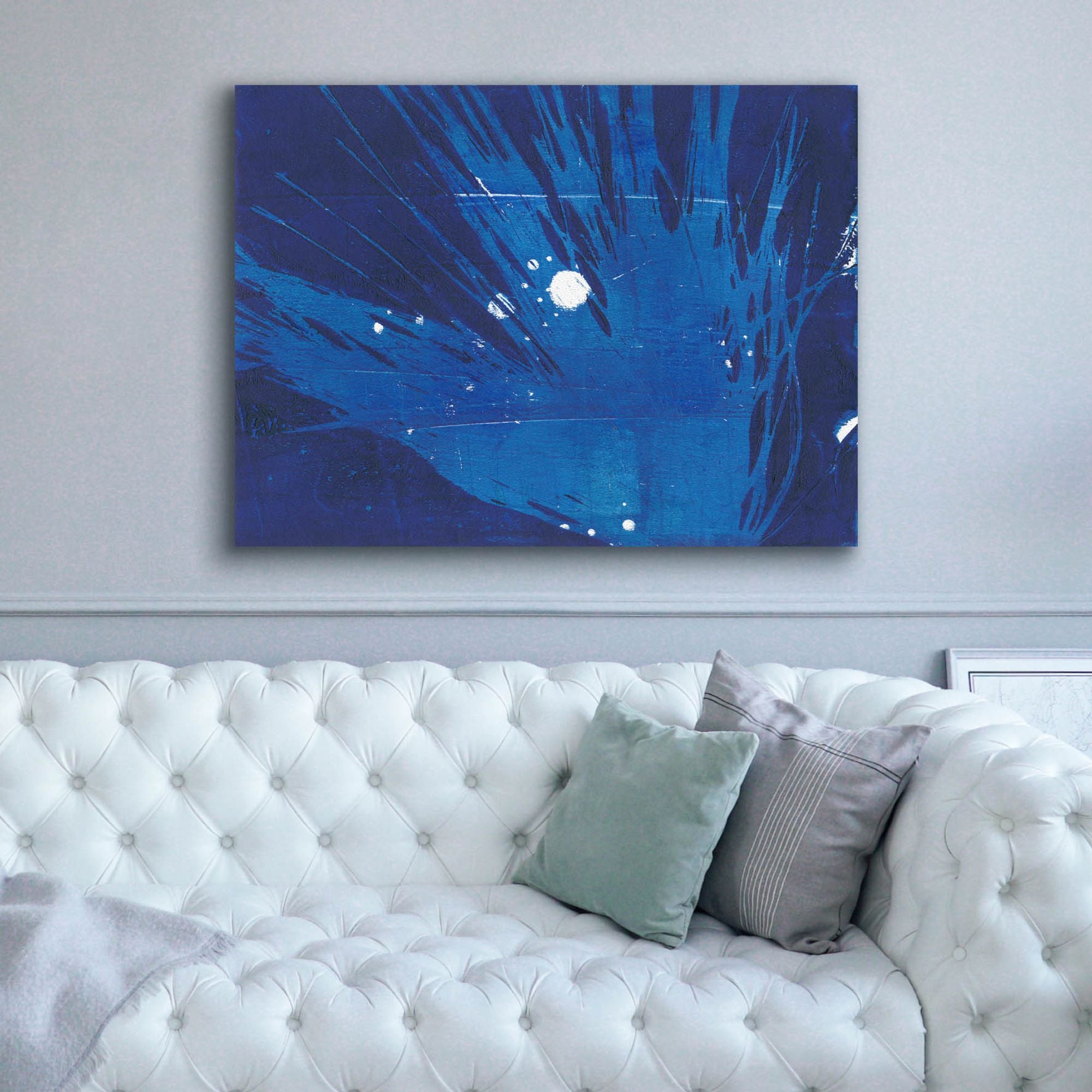 'Indigo Burst I' by Regina Moore, Canvas Wall Art,54x40