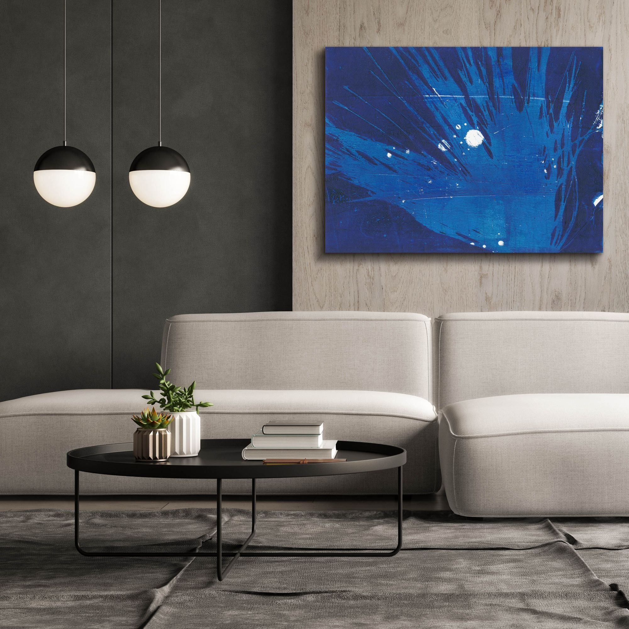 'Indigo Burst I' by Regina Moore, Canvas Wall Art,54x40