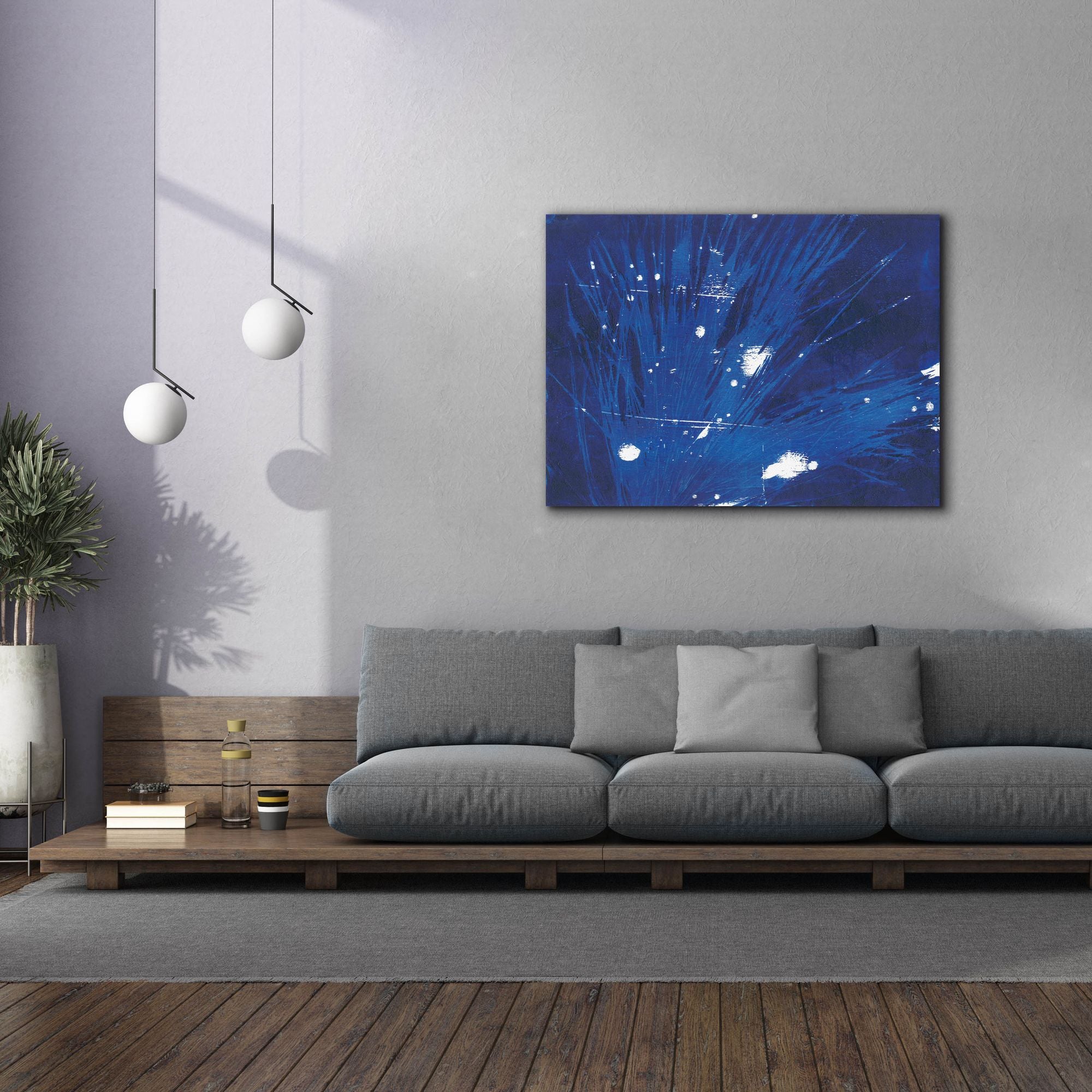 'Indigo Burst II' by Regina Moore, Canvas Wall Art,54x40