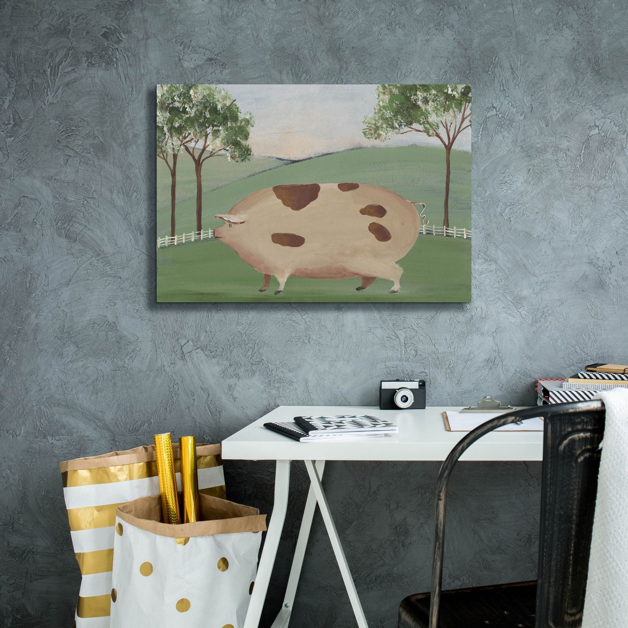 'Folk Farm III' by Regina Moore, Canvas Wall Art,26 x 18