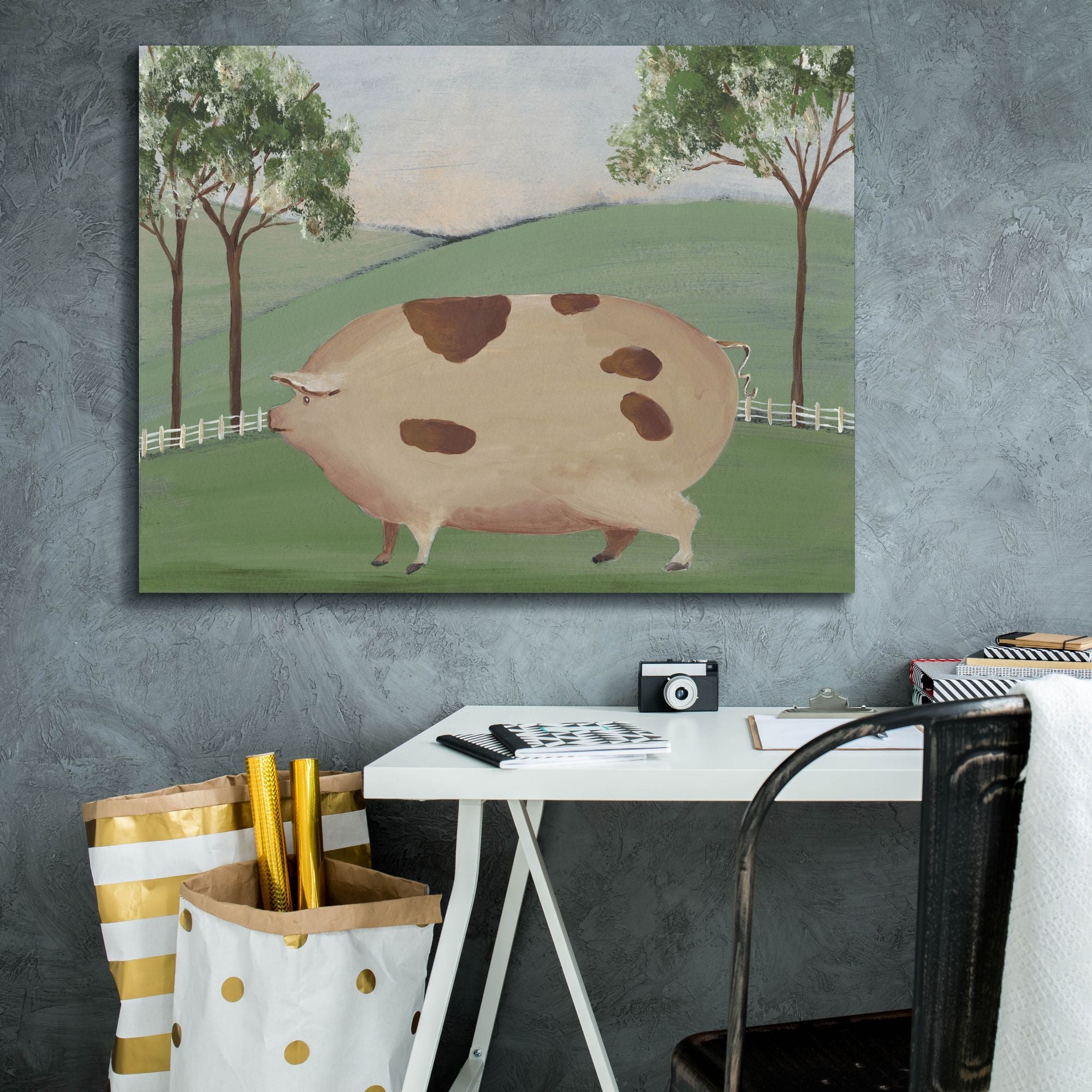 'Folk Farm III' by Regina Moore, Canvas Wall Art,34 x 26