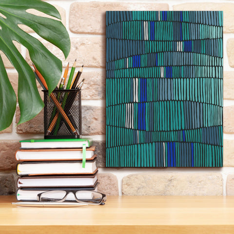 Image of 'Teal Tribal I' by Regina Moore, Canvas Wall Art,12 x 16