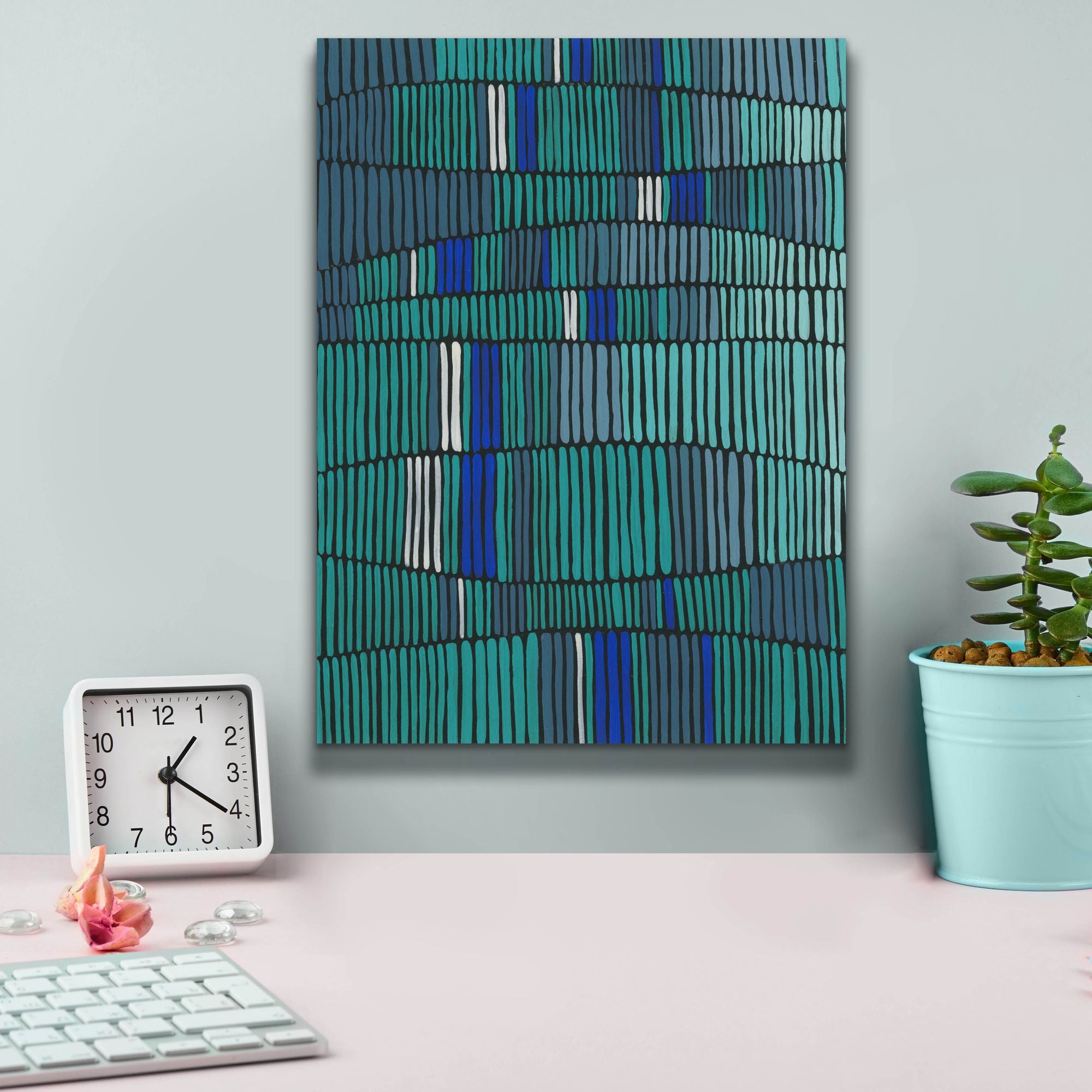 'Teal Tribal I' by Regina Moore, Canvas Wall Art,12 x 16