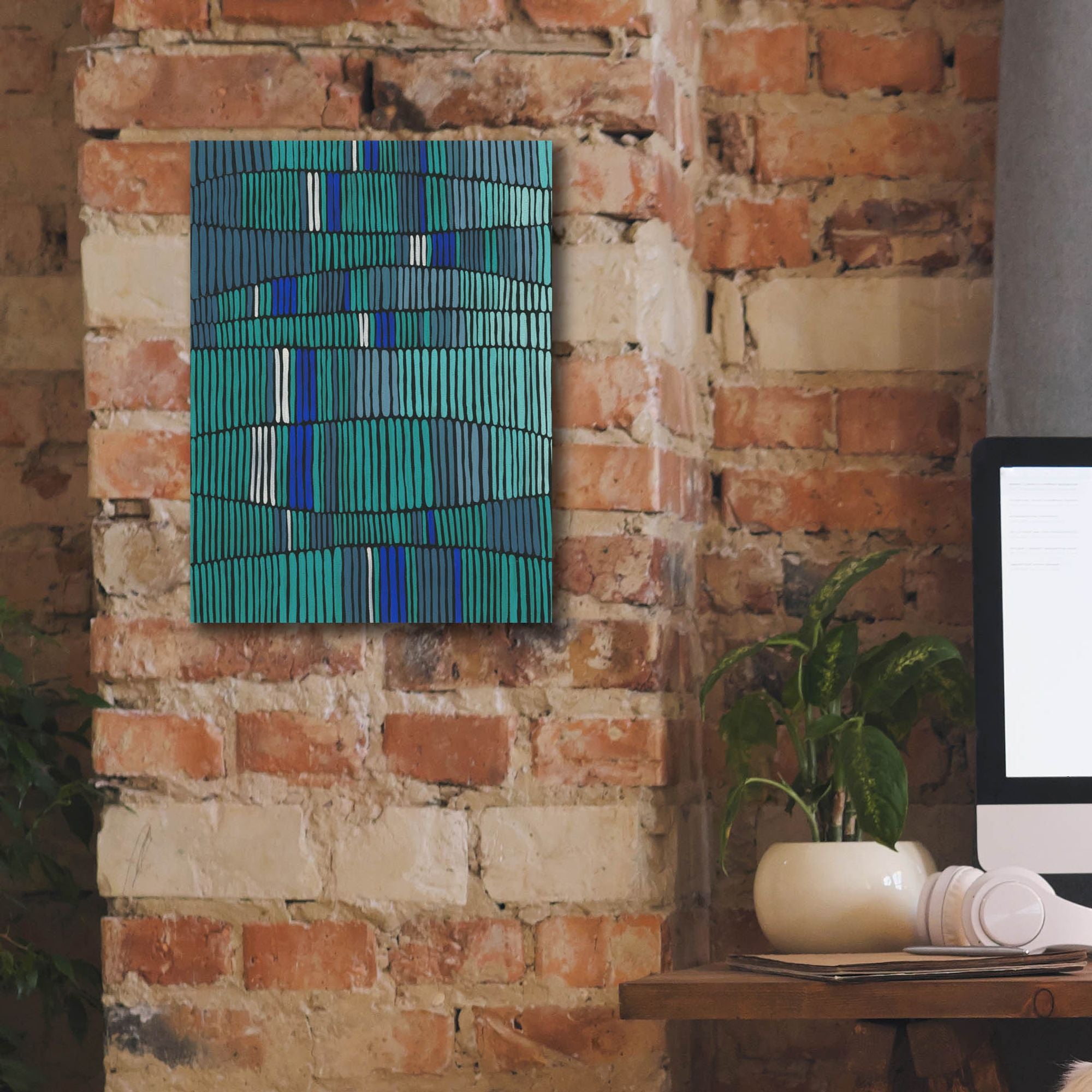 'Teal Tribal I' by Regina Moore, Canvas Wall Art,12 x 16