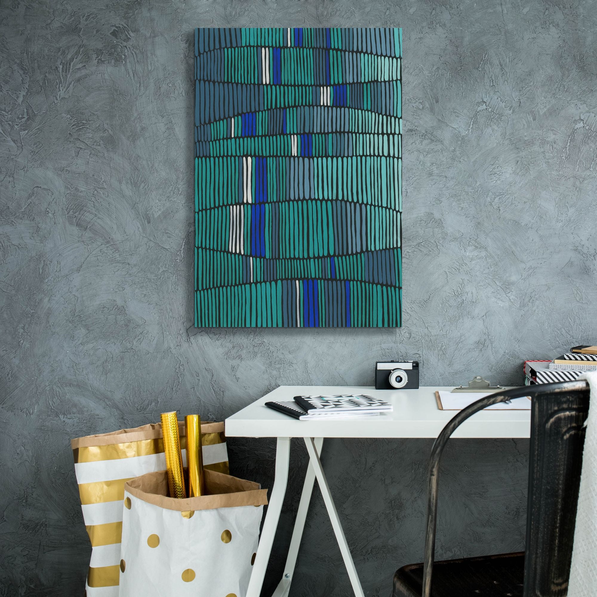 'Teal Tribal I' by Regina Moore, Canvas Wall Art,18 x 26