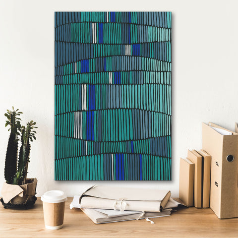 Image of 'Teal Tribal I' by Regina Moore, Canvas Wall Art,18 x 26