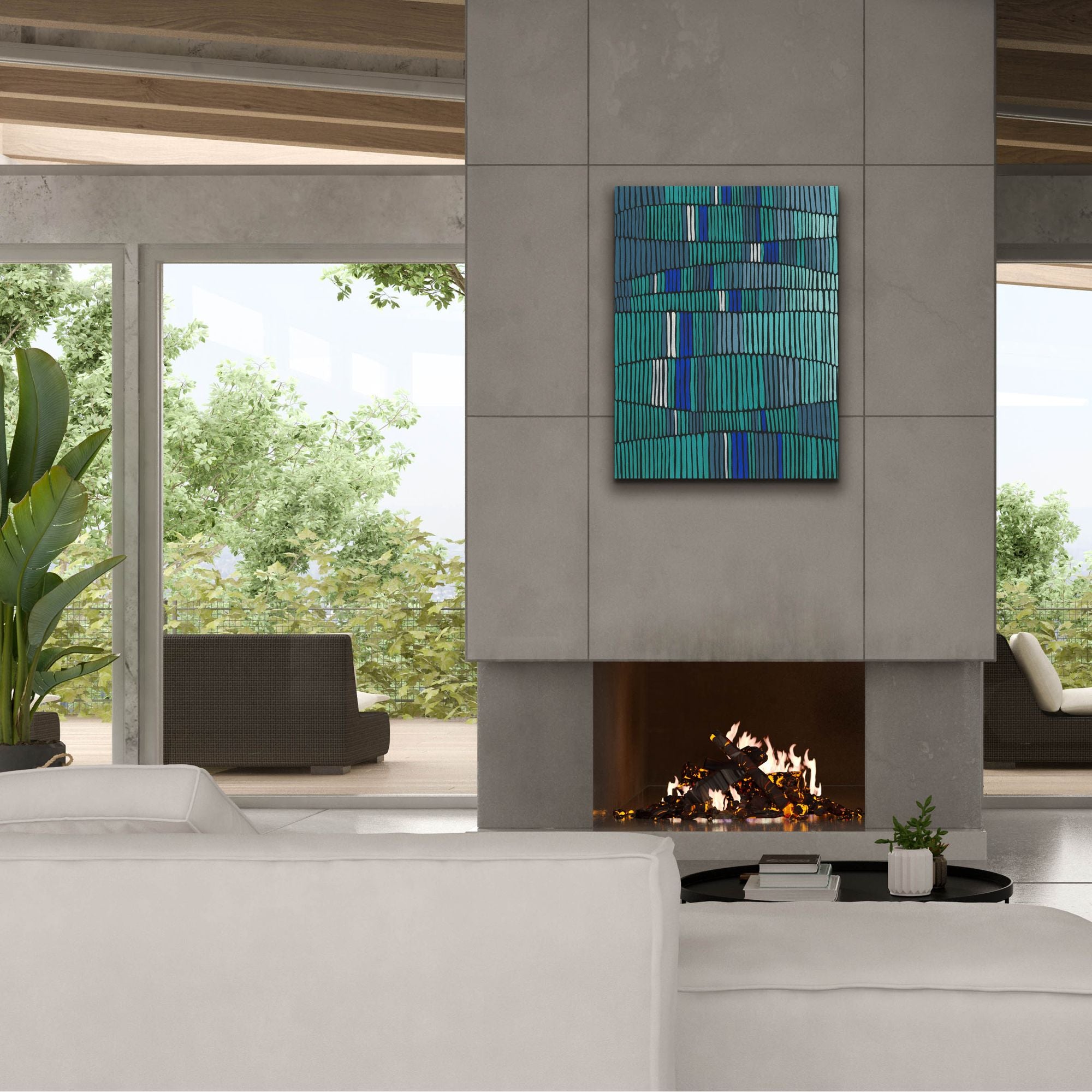 'Teal Tribal I' by Regina Moore, Canvas Wall Art,26 x 34