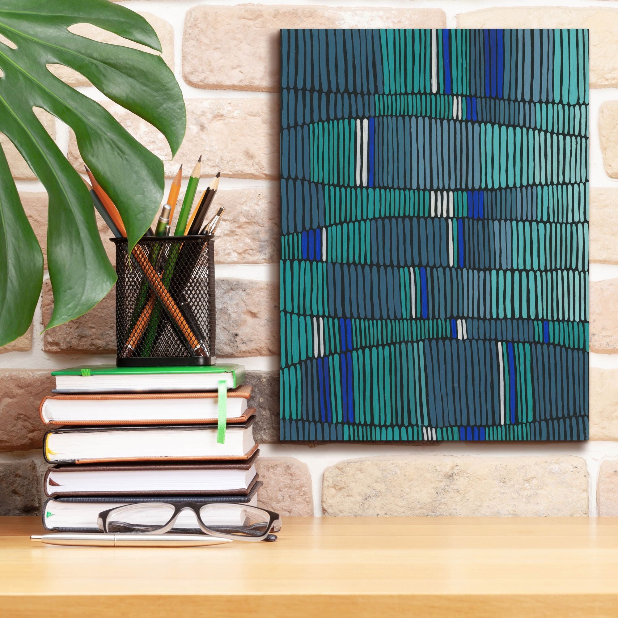 'Teal Tribal II' by Regina Moore, Canvas Wall Art,12 x 16