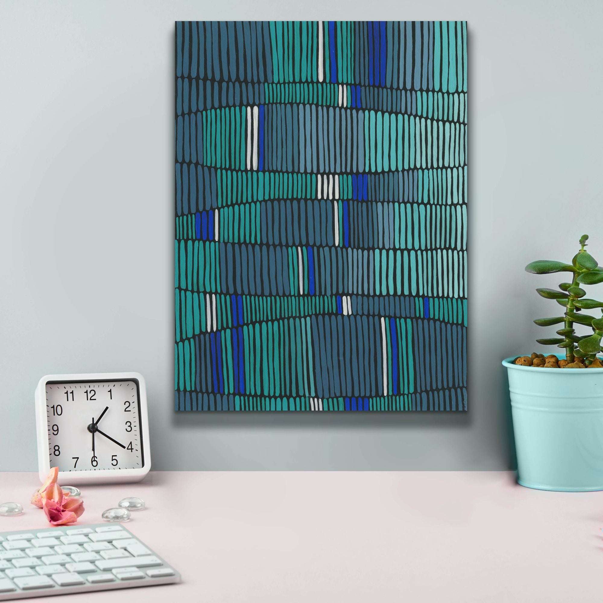 'Teal Tribal II' by Regina Moore, Canvas Wall Art,12 x 16