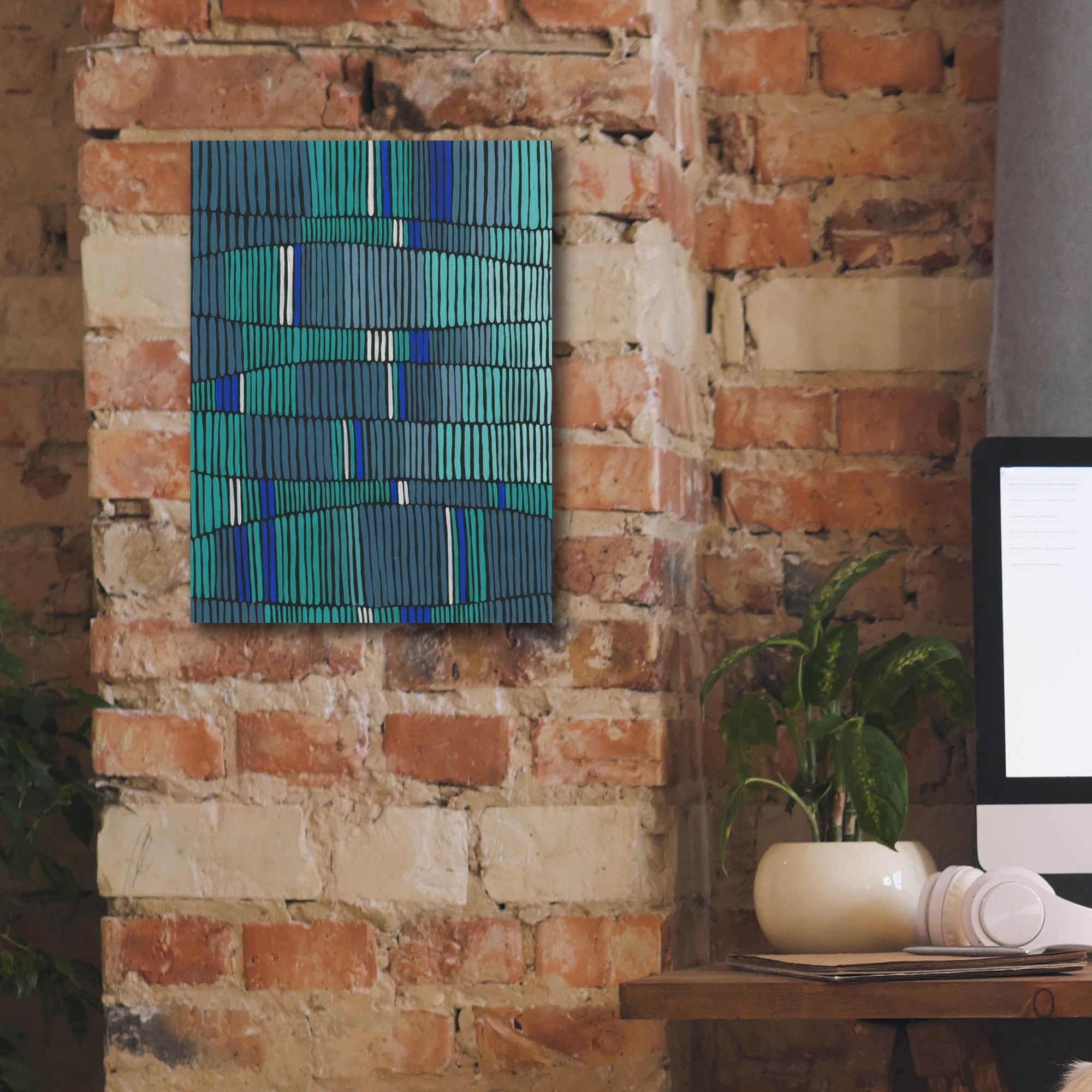 'Teal Tribal II' by Regina Moore, Canvas Wall Art,12 x 16