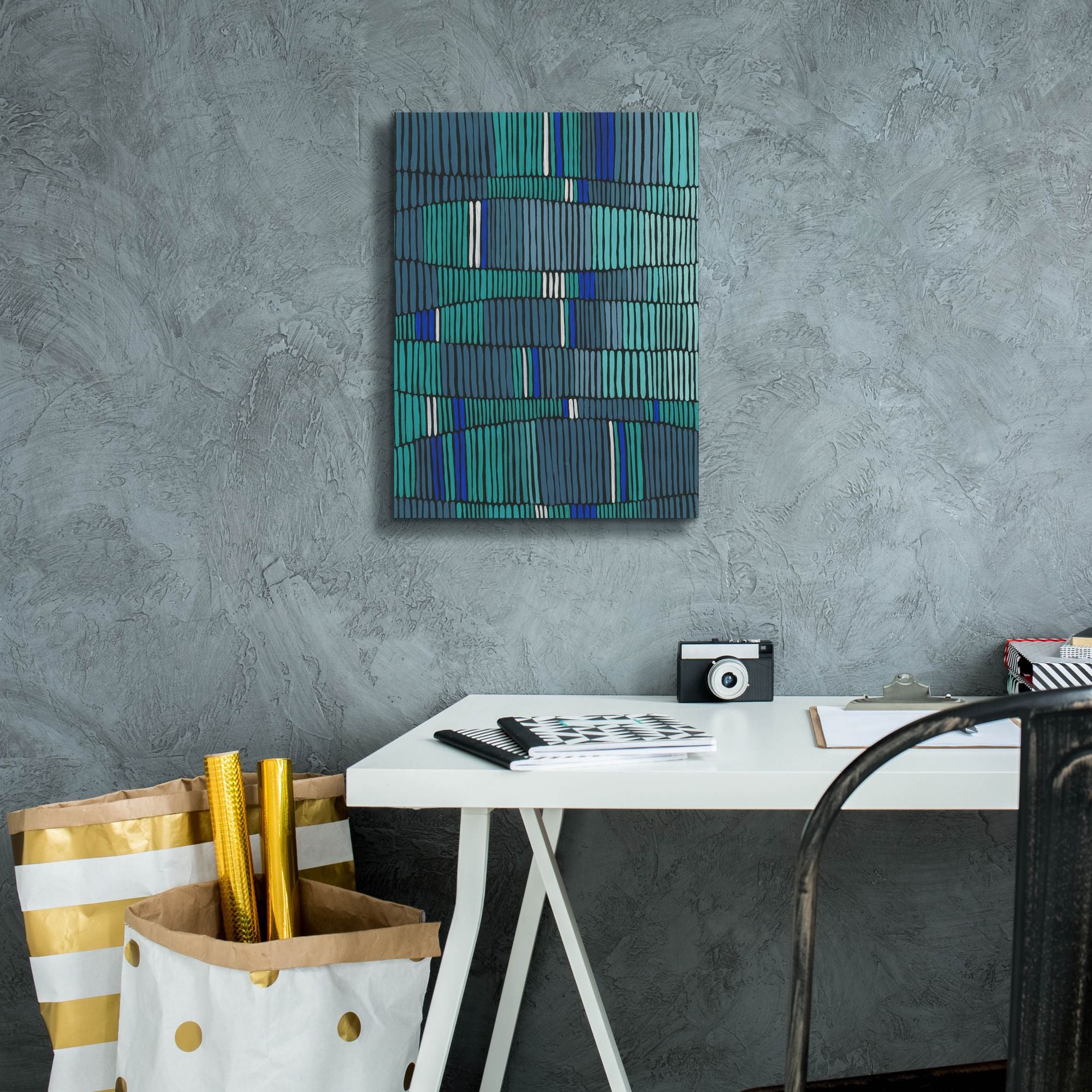 'Teal Tribal II' by Regina Moore, Canvas Wall Art,12 x 16