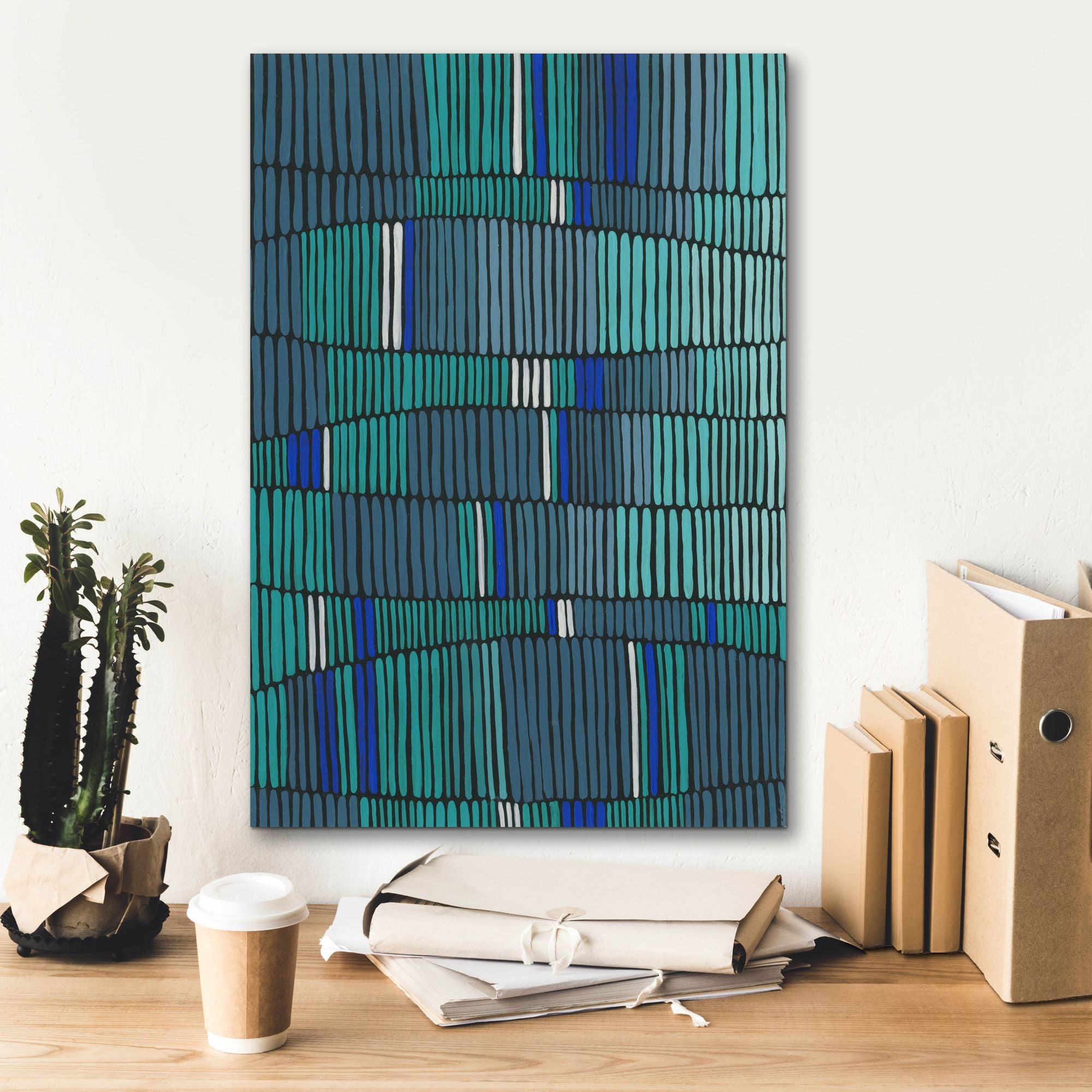 'Teal Tribal II' by Regina Moore, Canvas Wall Art,18 x 26