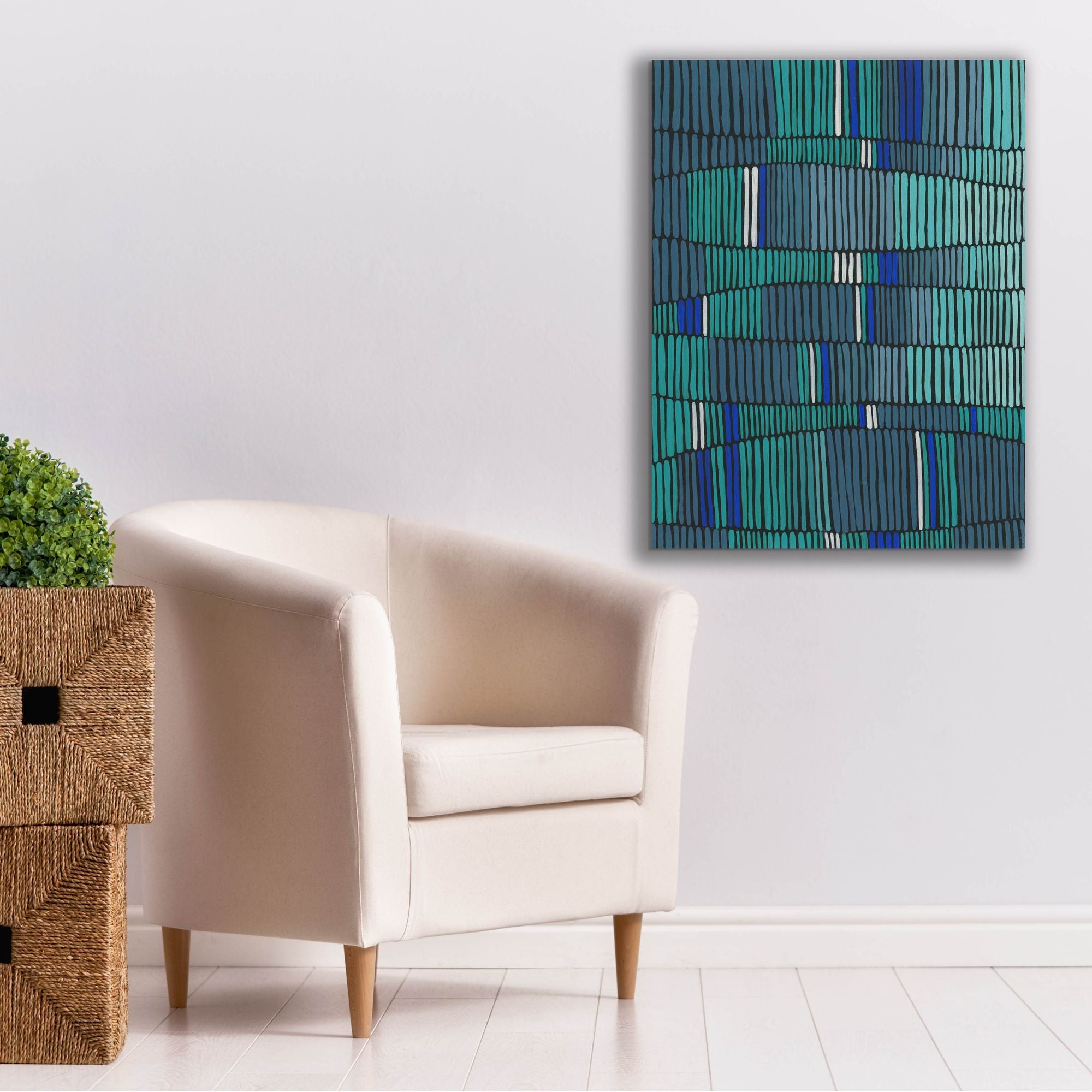 'Teal Tribal II' by Regina Moore, Canvas Wall Art,26 x 34