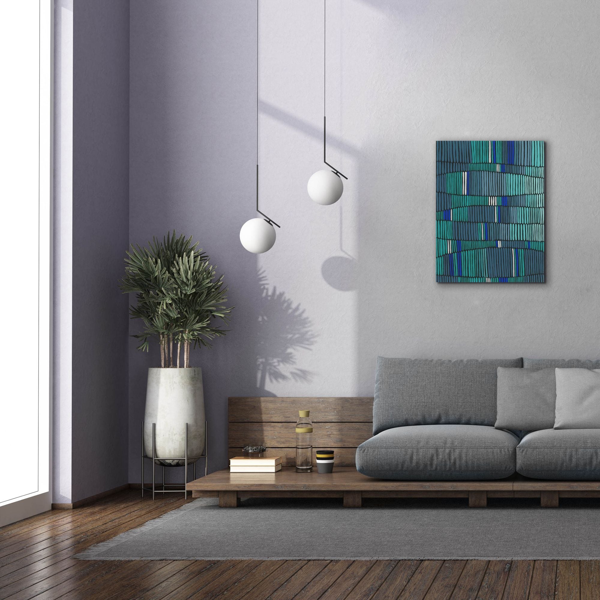 'Teal Tribal II' by Regina Moore, Canvas Wall Art,26 x 34