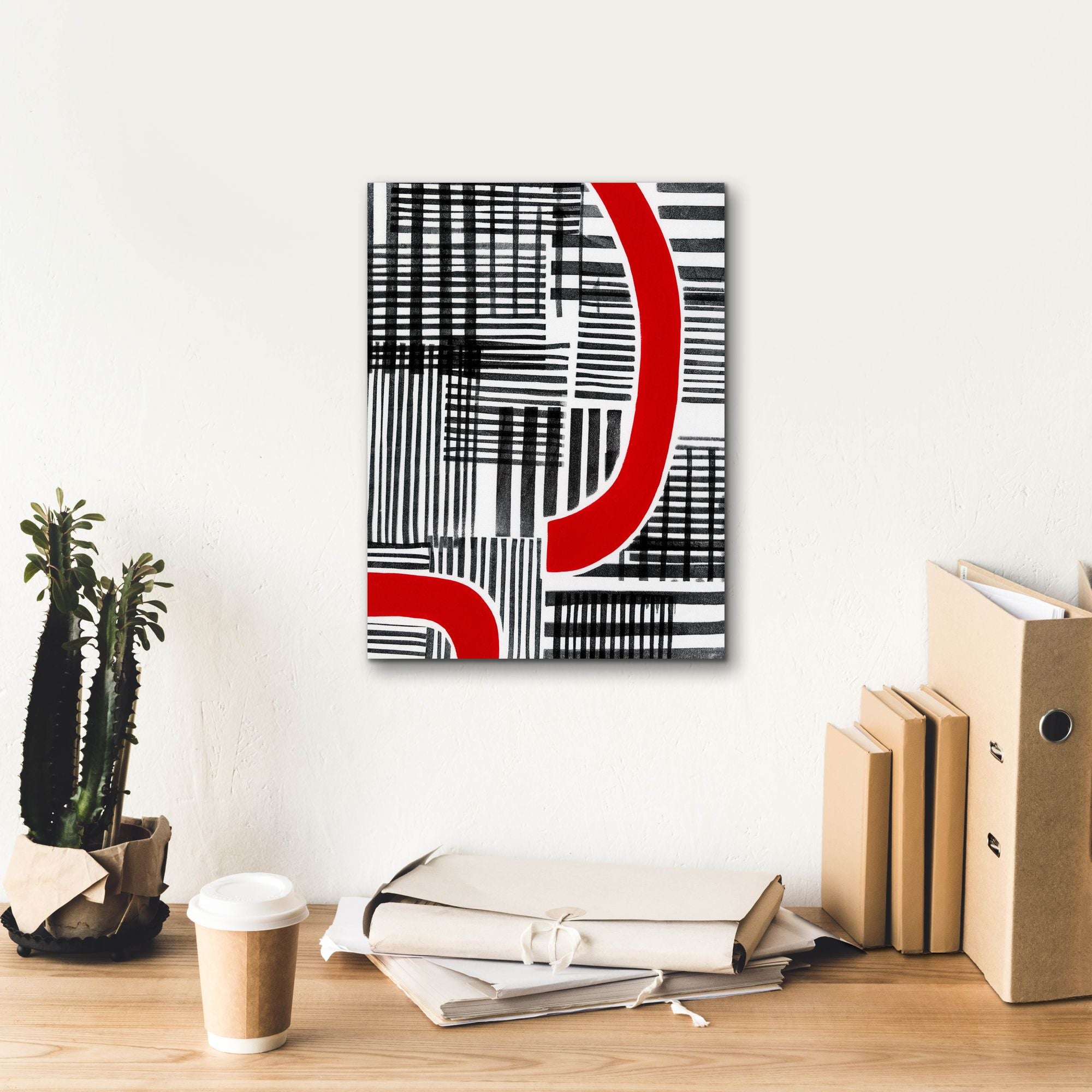 'Red Interrupted I' by Regina Moore, Canvas Wall Art,12 x 16