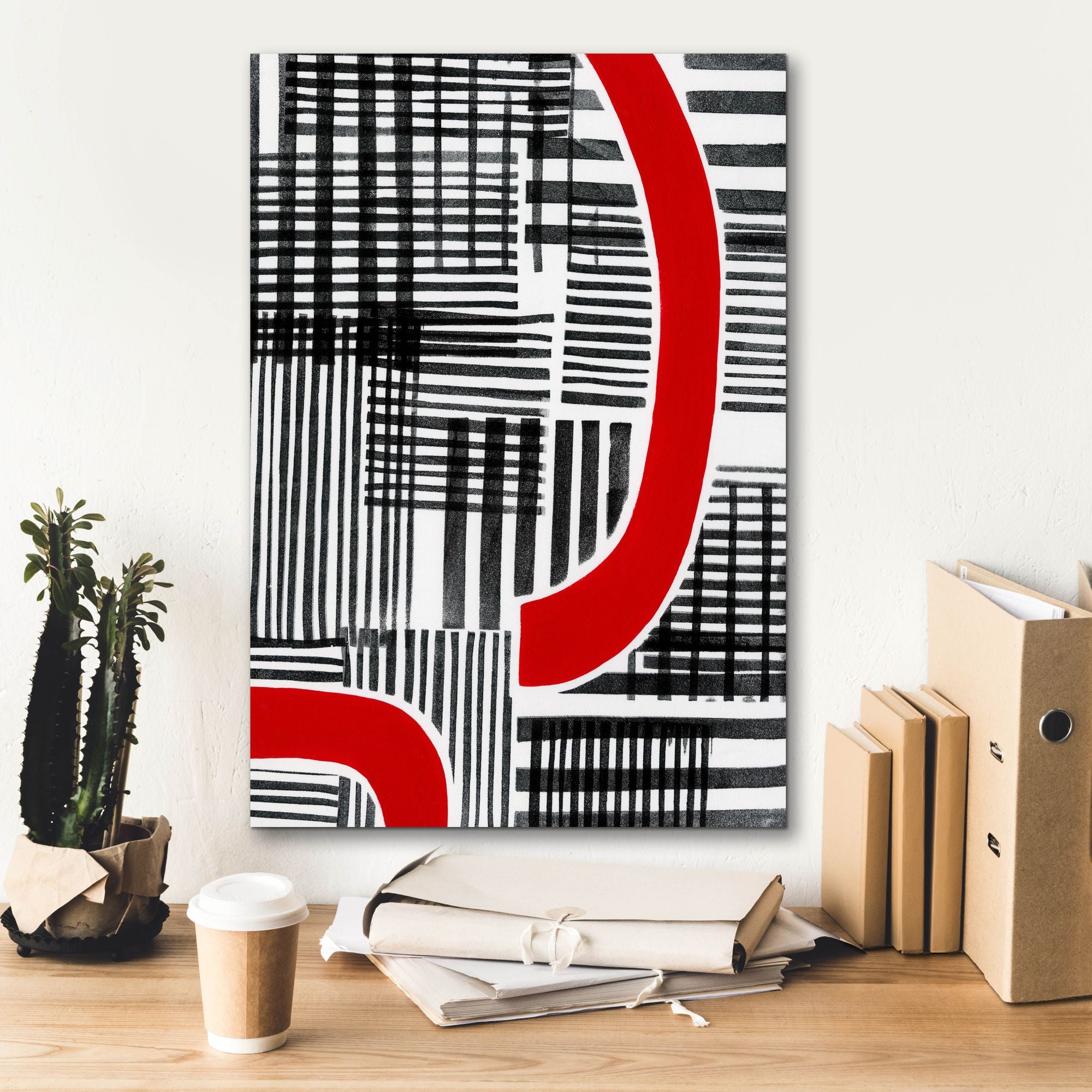 'Red Interrupted I' by Regina Moore, Canvas Wall Art,18 x 26