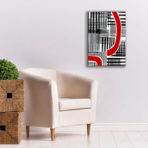 'Red Interrupted I' by Regina Moore, Canvas Wall Art,18 x 26