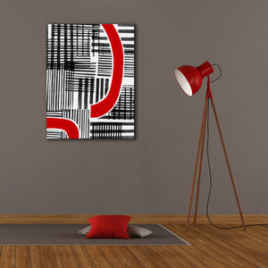 'Red Interrupted I' by Regina Moore, Canvas Wall Art,26 x 34