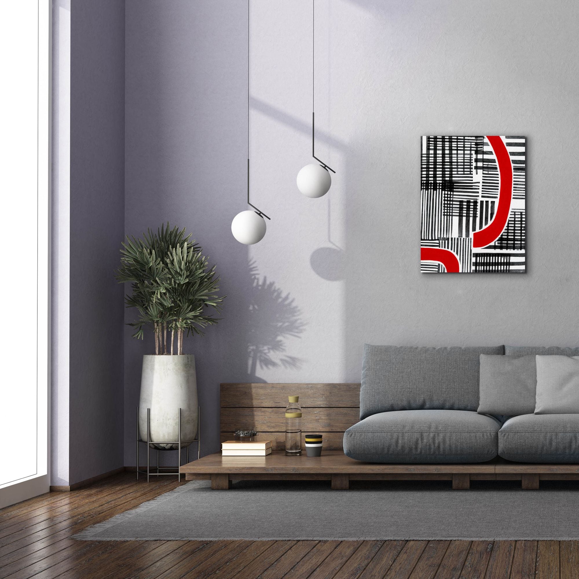 'Red Interrupted I' by Regina Moore, Canvas Wall Art,26 x 34